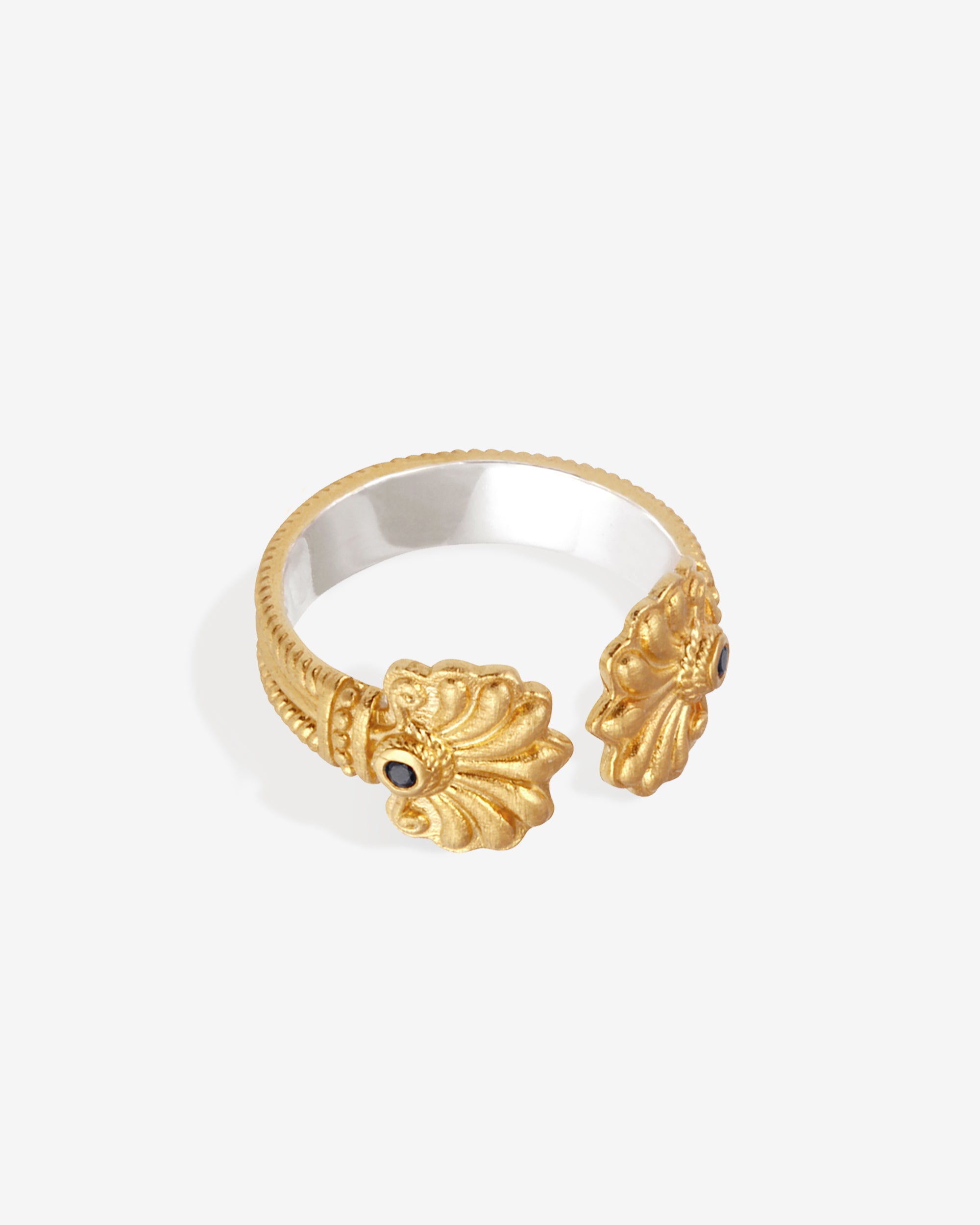 Temple of the Sun Isabel Ring Black Sapphire Gold Vermeil