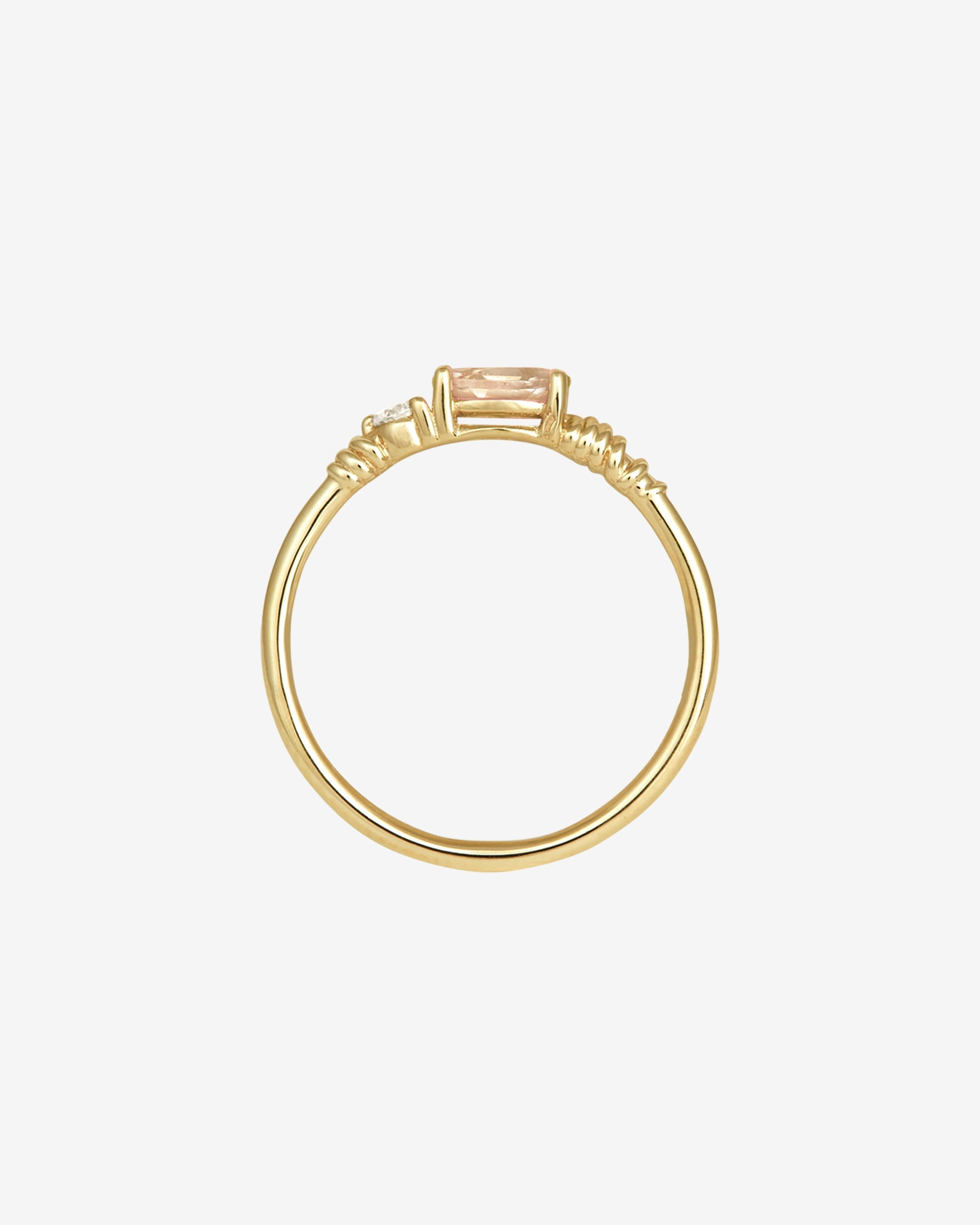 Temple of the Sun Jasmine Ring Morganite Diamond Solid Gold