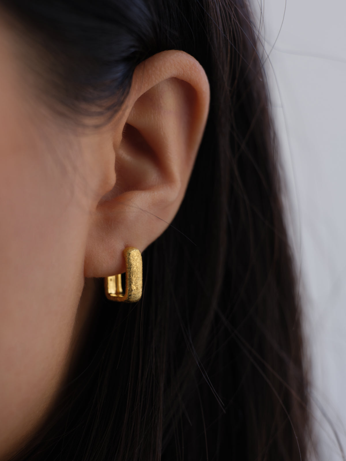 Temple of the Sun Jewellery Alida Square Hoops Gold Vermeil