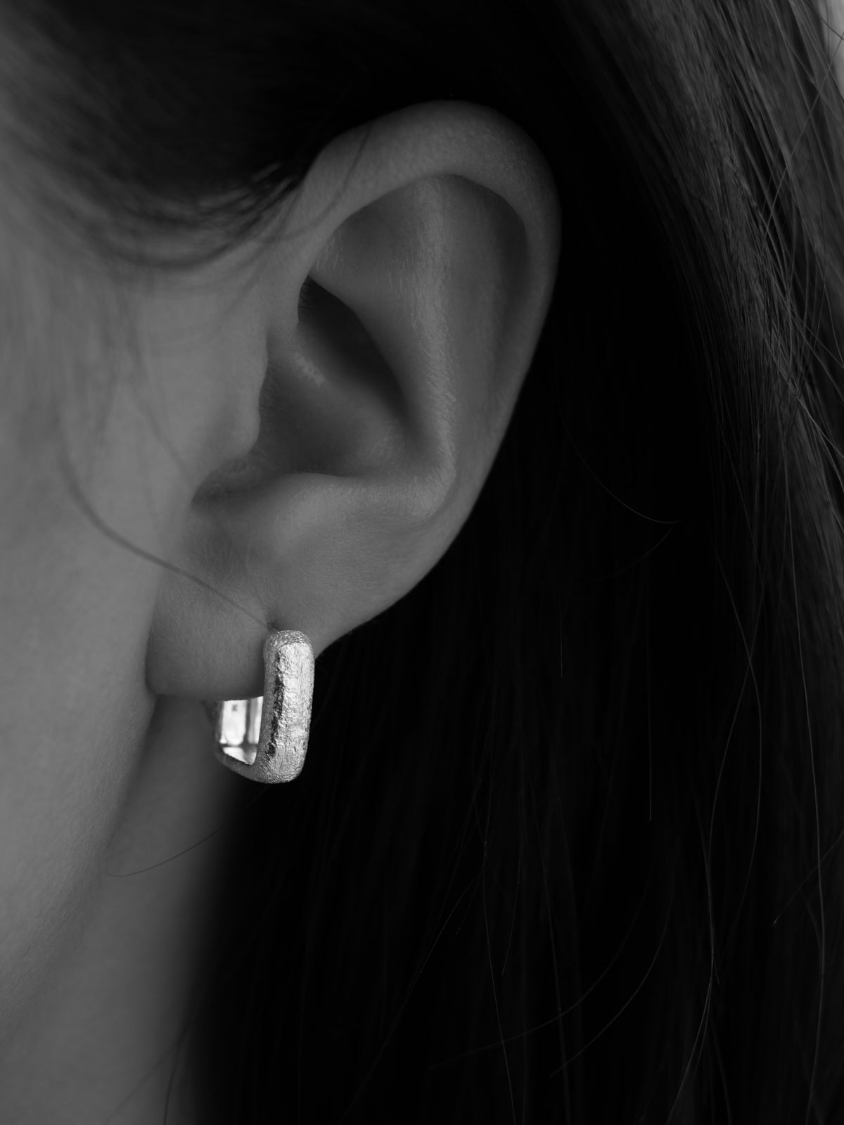 Temple of the Sun Jewellery Alida Square Hoops Silver