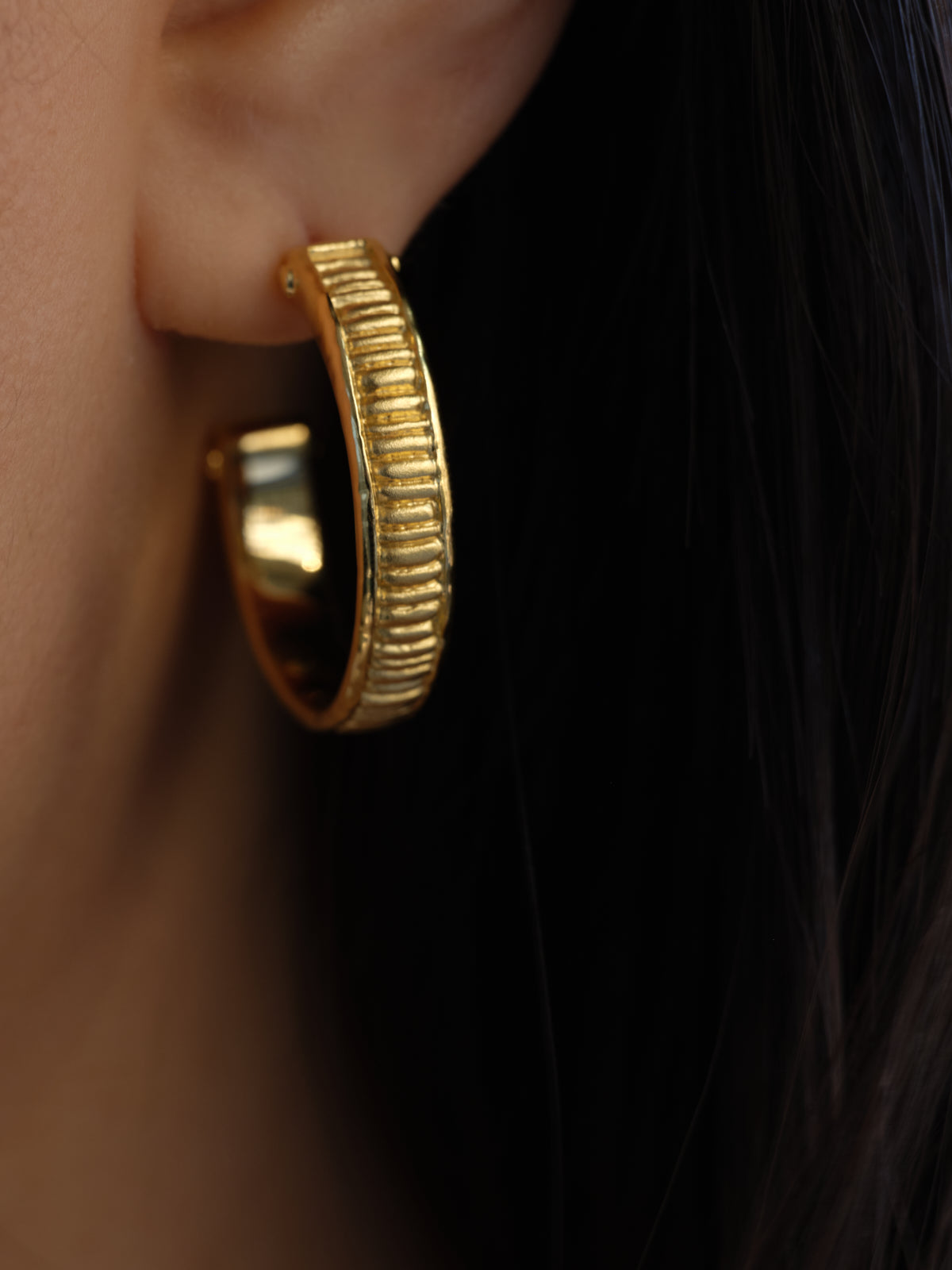 Temple of the Sun Jewellery Arete Hoops Gold Vermeil