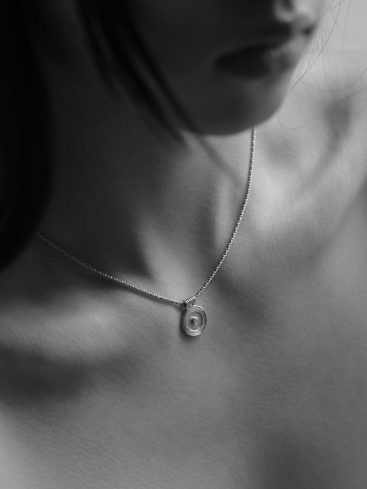 Temple of the Sun Jewellery Capella Coin Necklace Silver