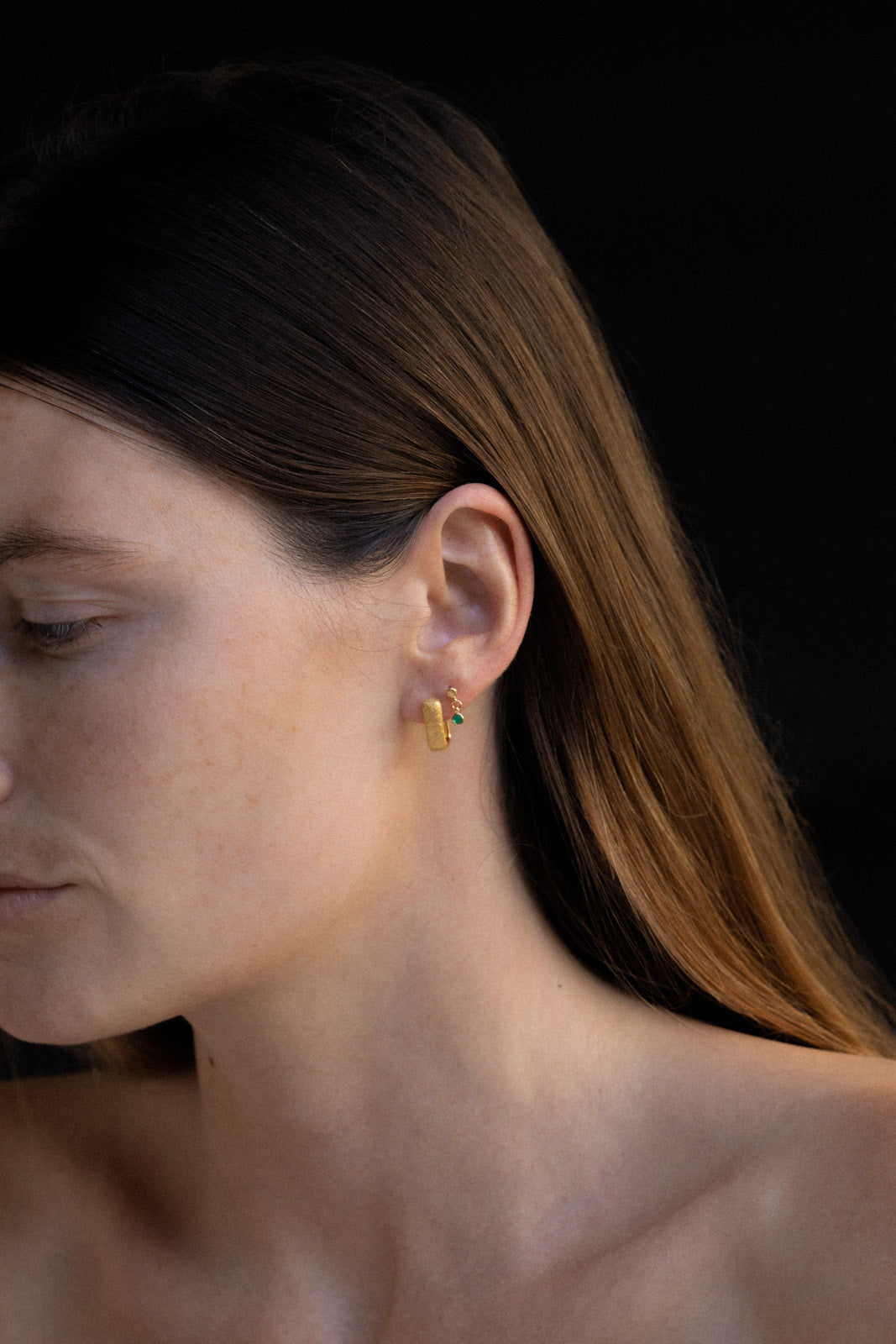 Temple of the Sun Jewellery Ceres Drop Studs Gold Vermeil