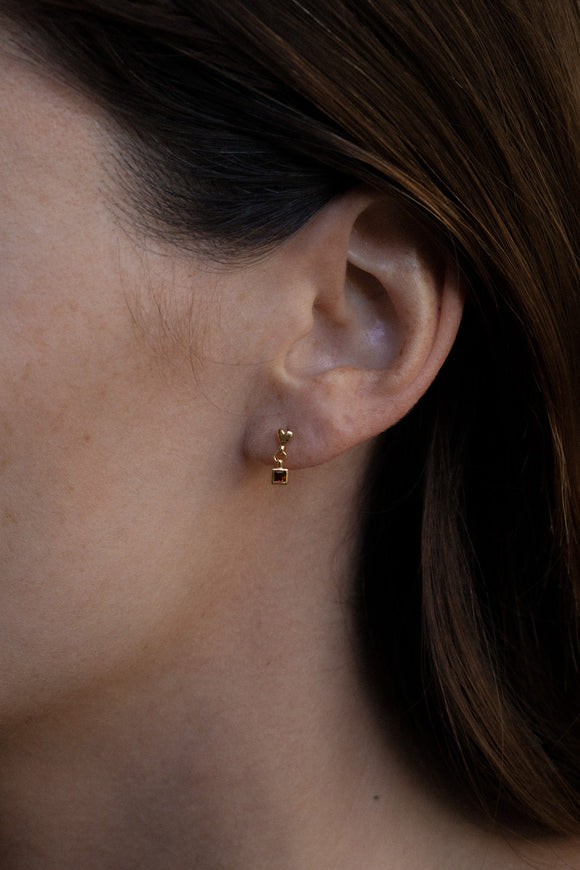 Temple of the Sun Jewellery Eros Drop Studs Gold Vermeil