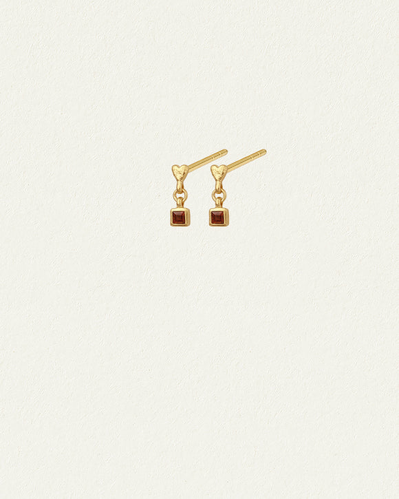 Temple of the Sun Jewellery Eros Drop Studs Gold Vermeil
