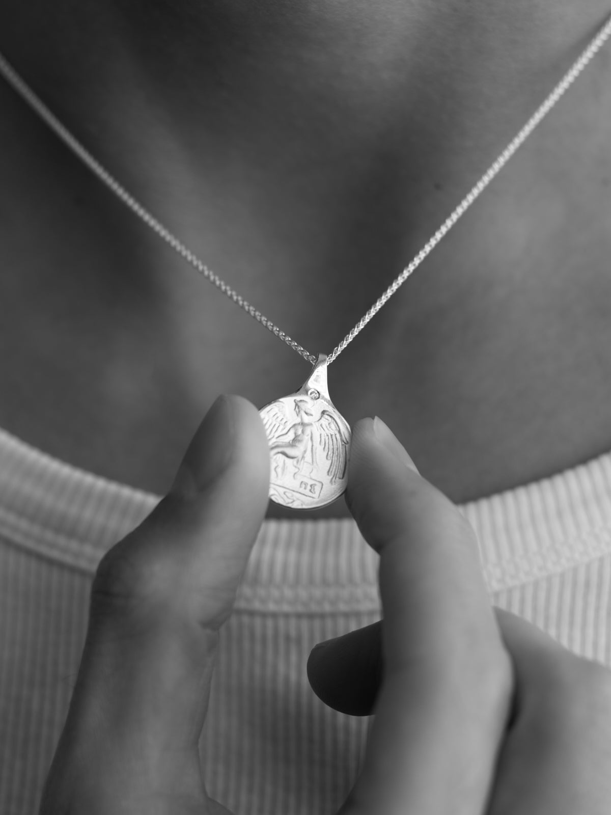 Temple of the Sun Jewellery Guardian Angel Necklace Silver