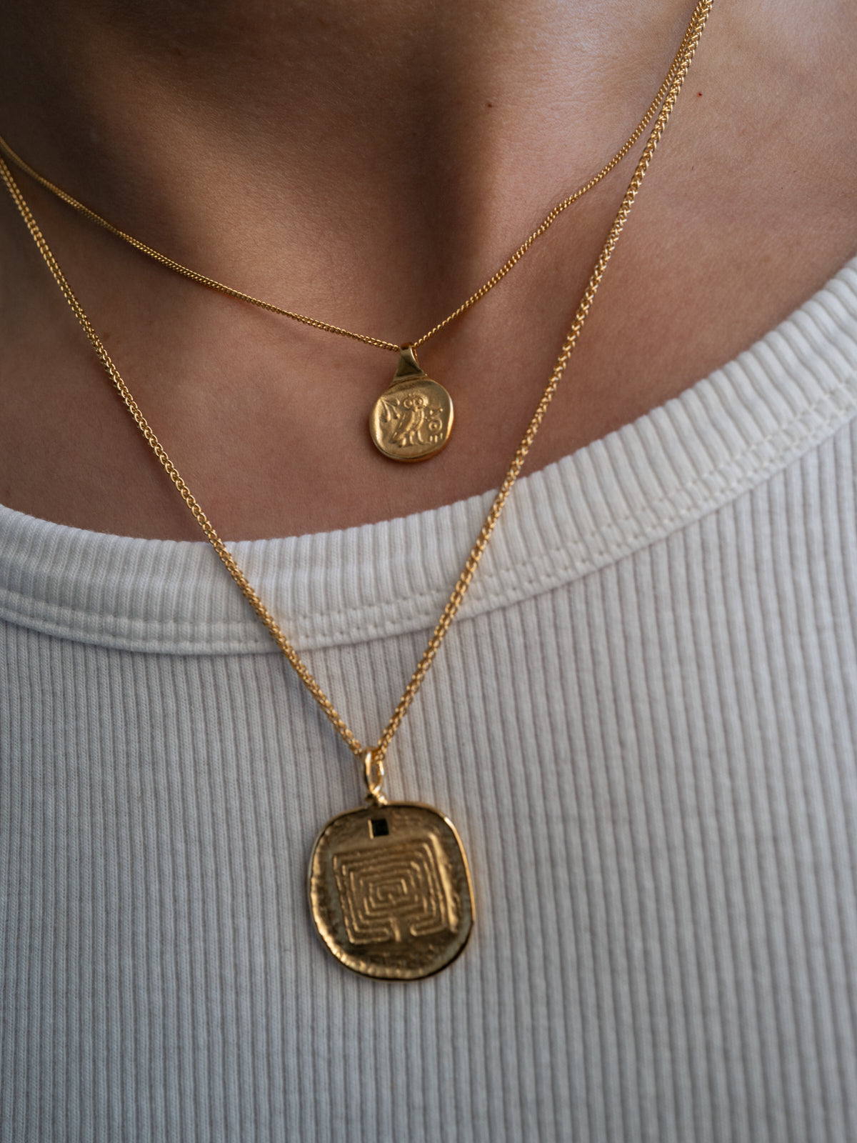 Temple of the Sun Jewellery Labyrinth Necklace Gold Vermeil