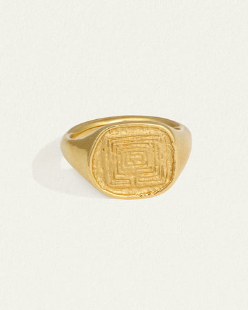 Temple of the Sun Jewellery Labyrinth Ring Gold Vermeil