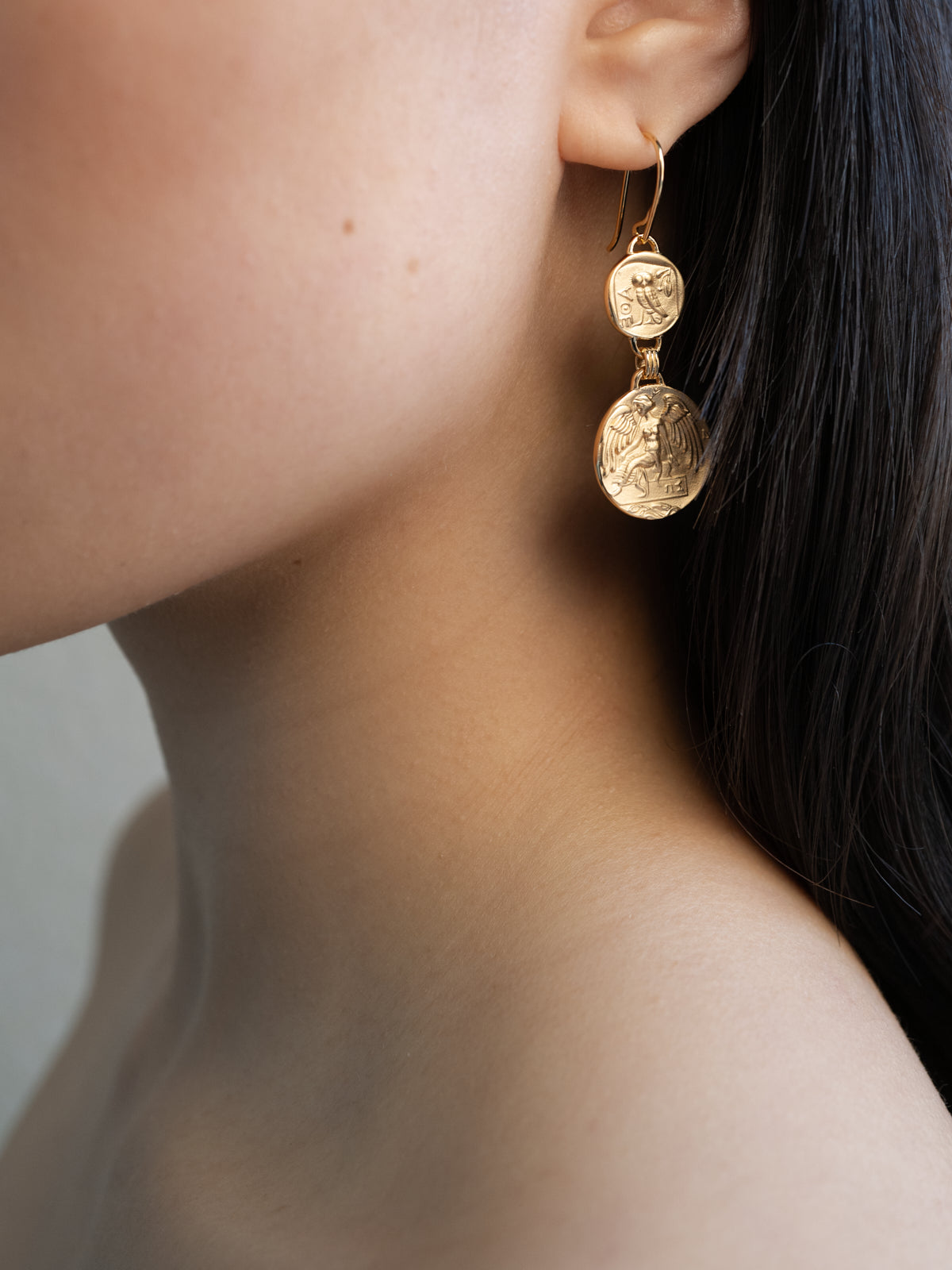 Temple of the Sun Jewellery Mythos Earrings Gold Vermeil