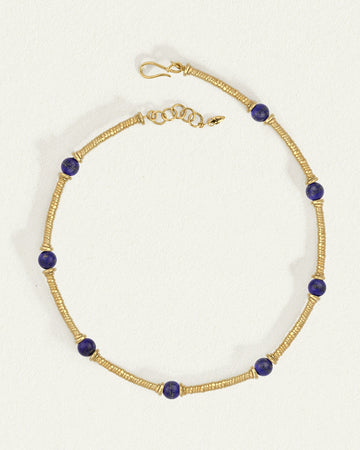 Temple of the Sun Jewellery Olympia Necklace Lapis Gold Vermeil