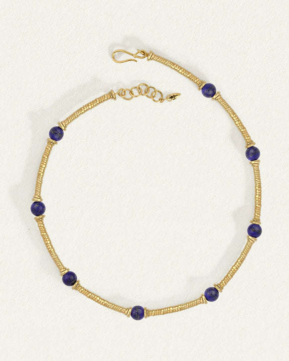 Temple of the Sun Jewellery Olympia Necklace Lapis Gold Vermeil
