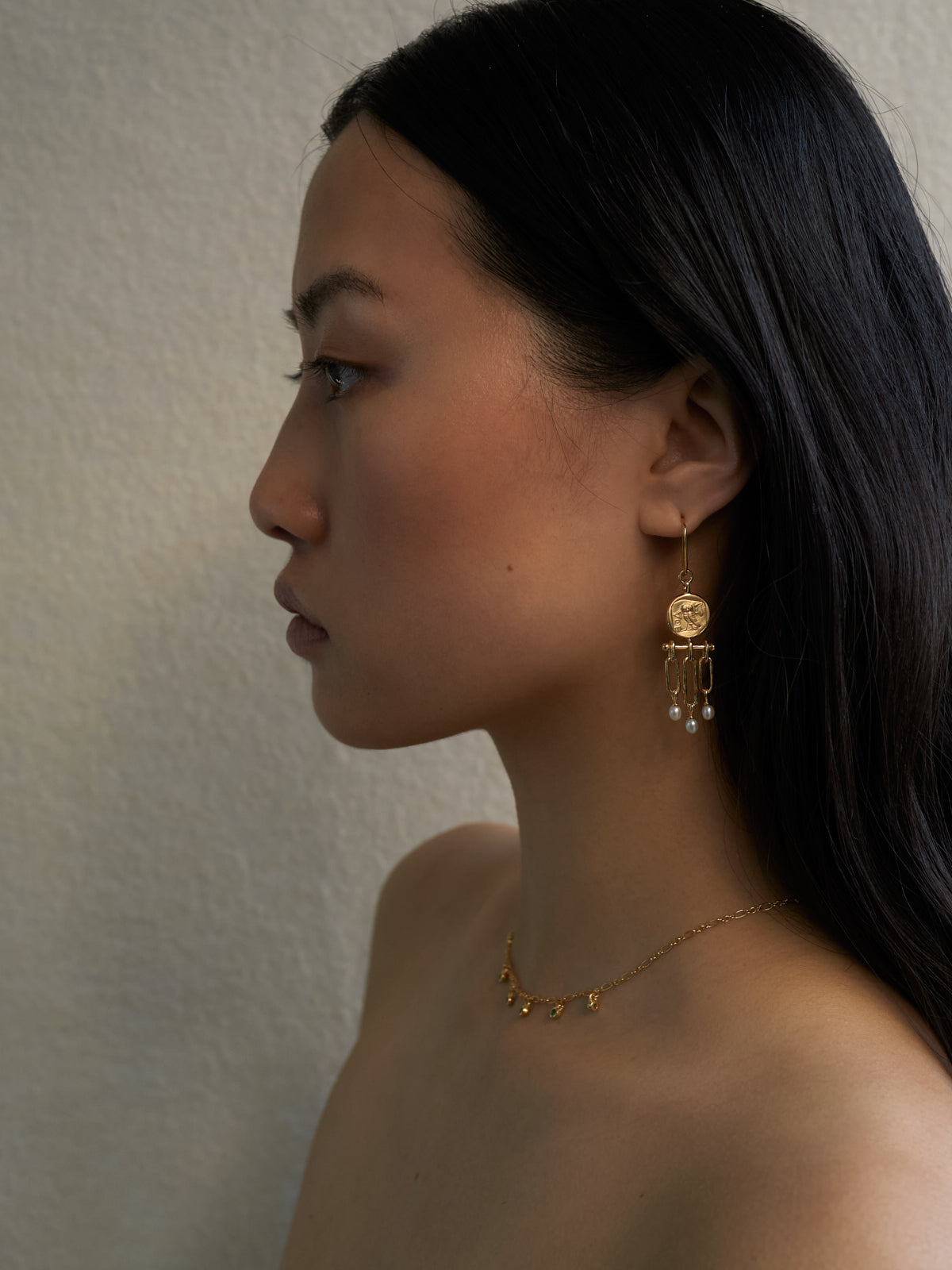 Temple of the Sun Jewellery Palas Chandelier Earrings Gold Vermeil