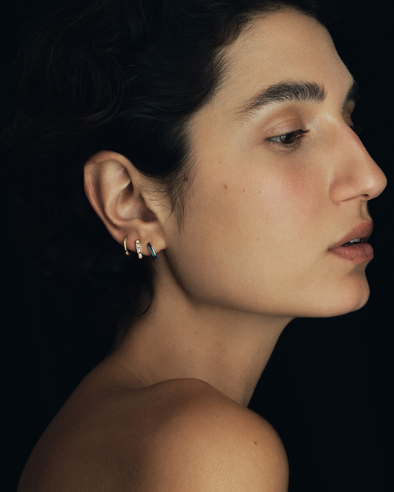 Temple of the Sun Jewellery Serpent Single Huggie Solid Gold