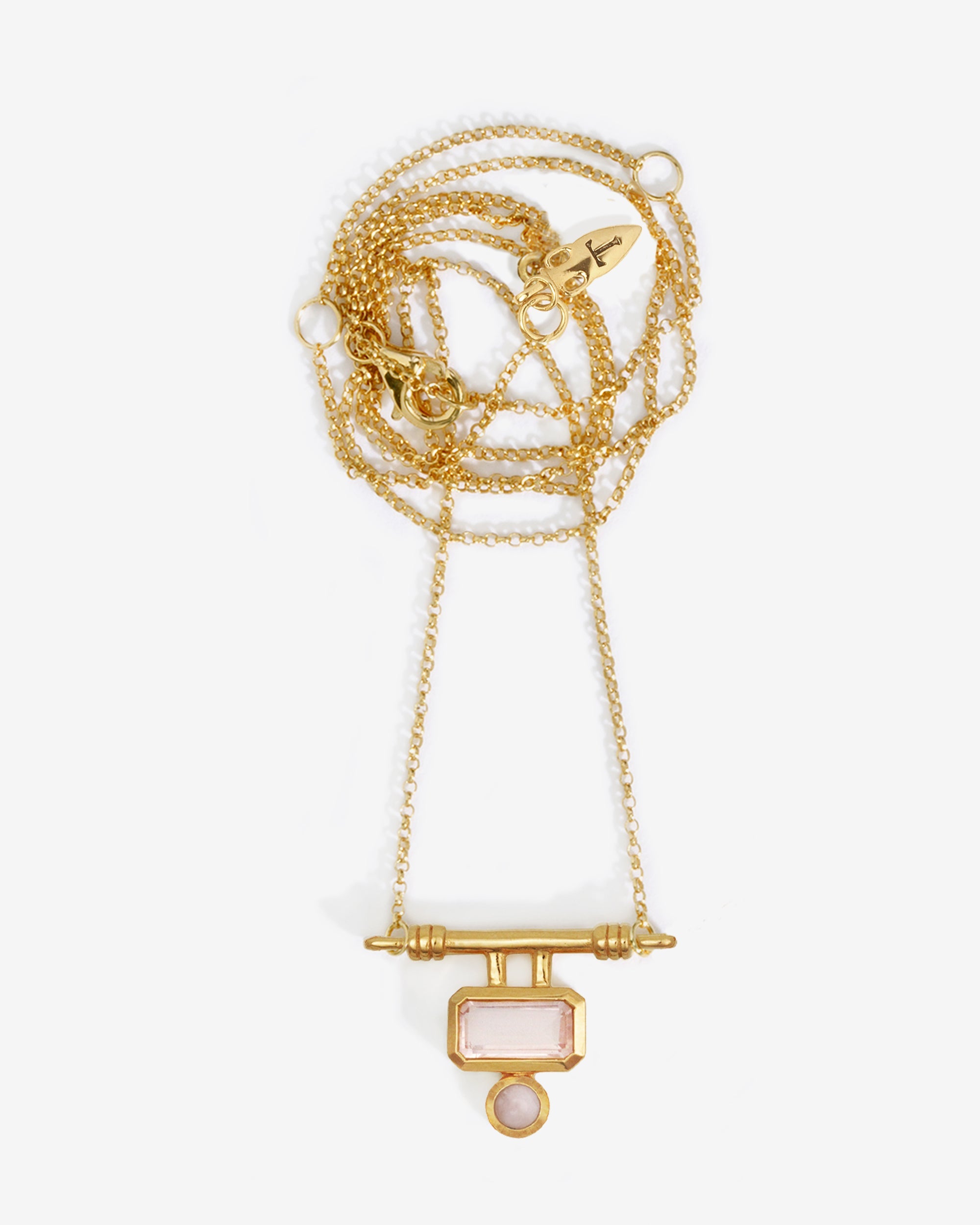 Temple of the Sun Joy Necklace Rose Quartz Gold Vermeil