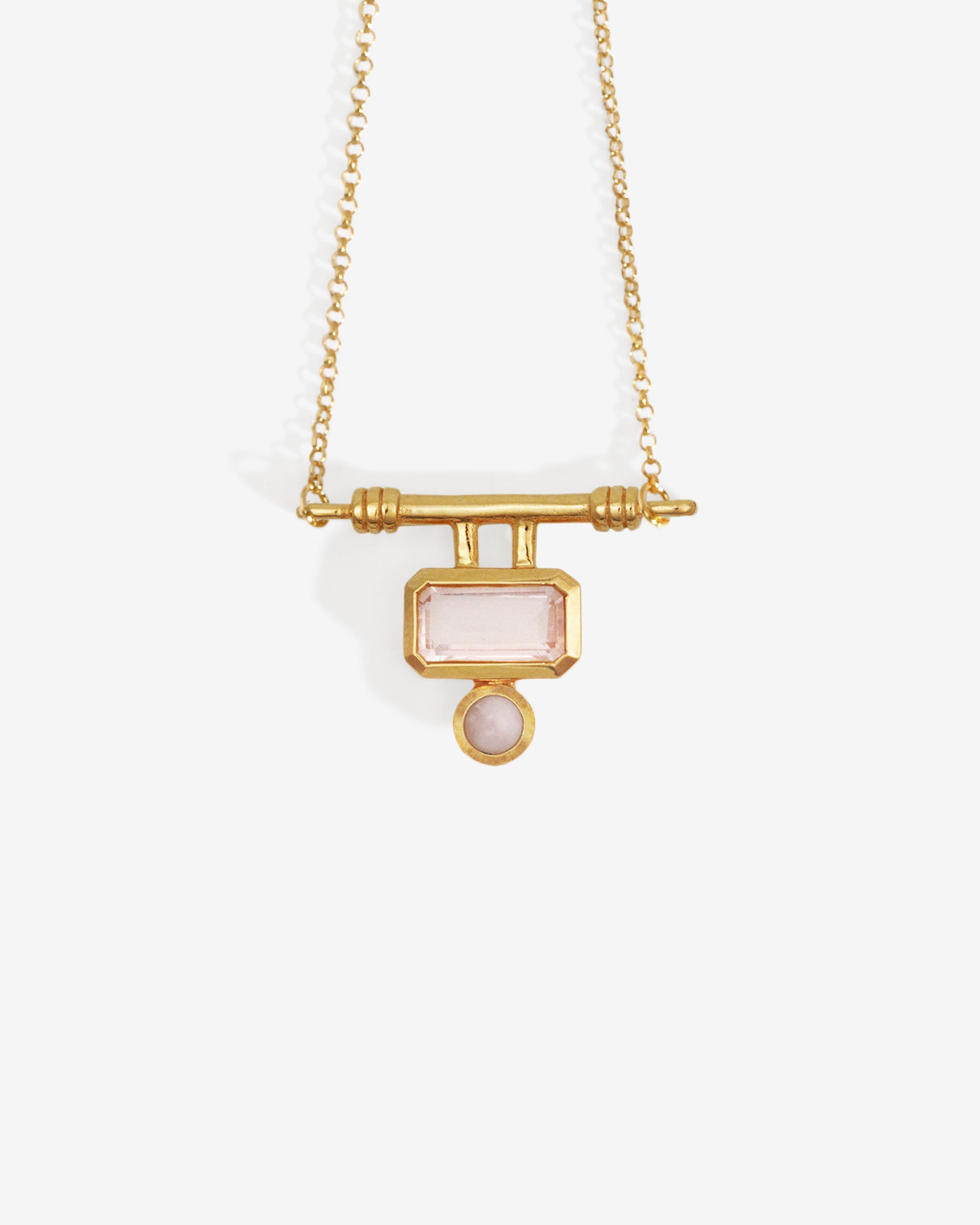Temple of the Sun Joy Necklace Rose Quartz Gold Vermeil