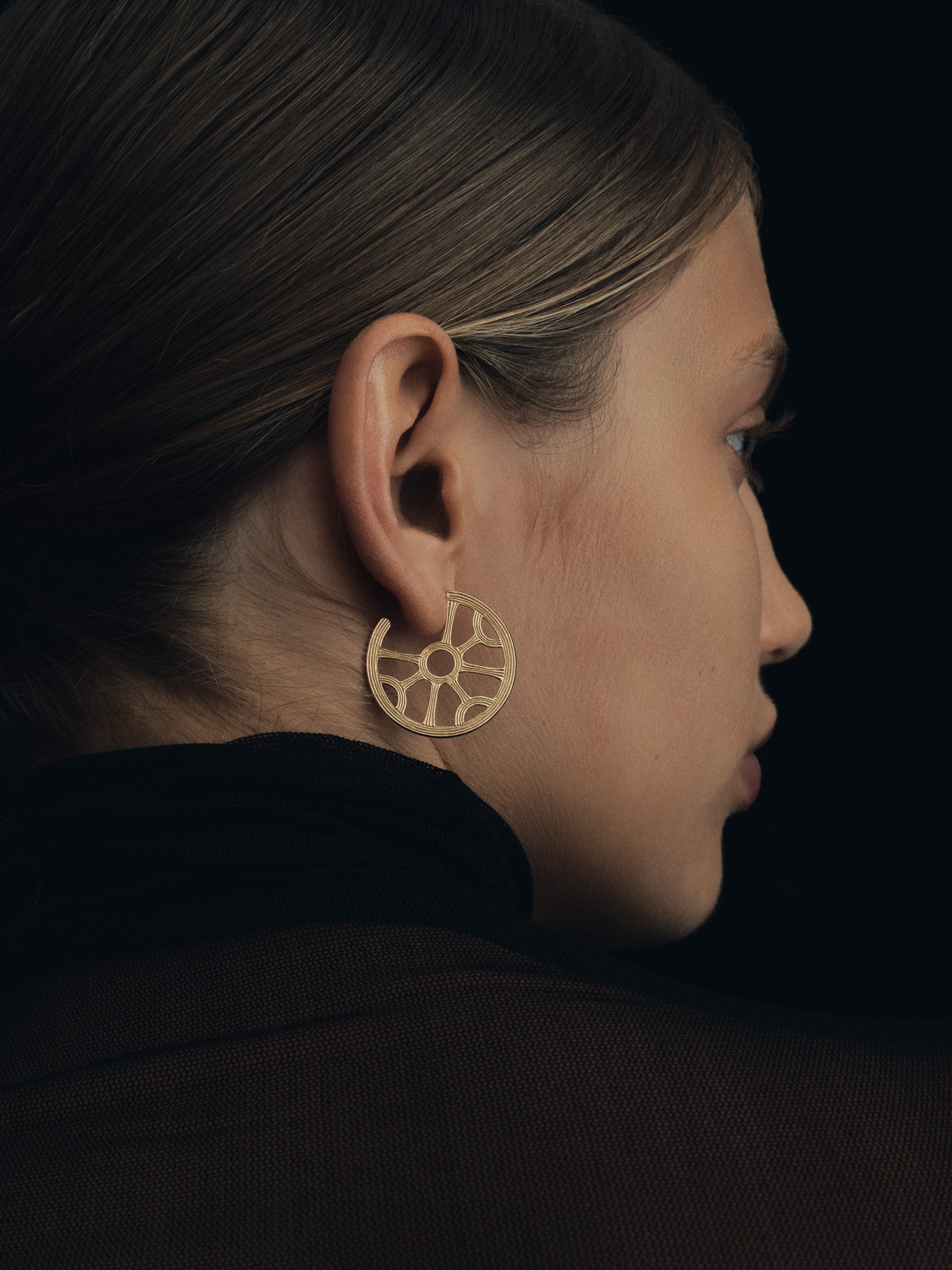 Temple of the Sun Kalinda Hoops Gold Vermeil