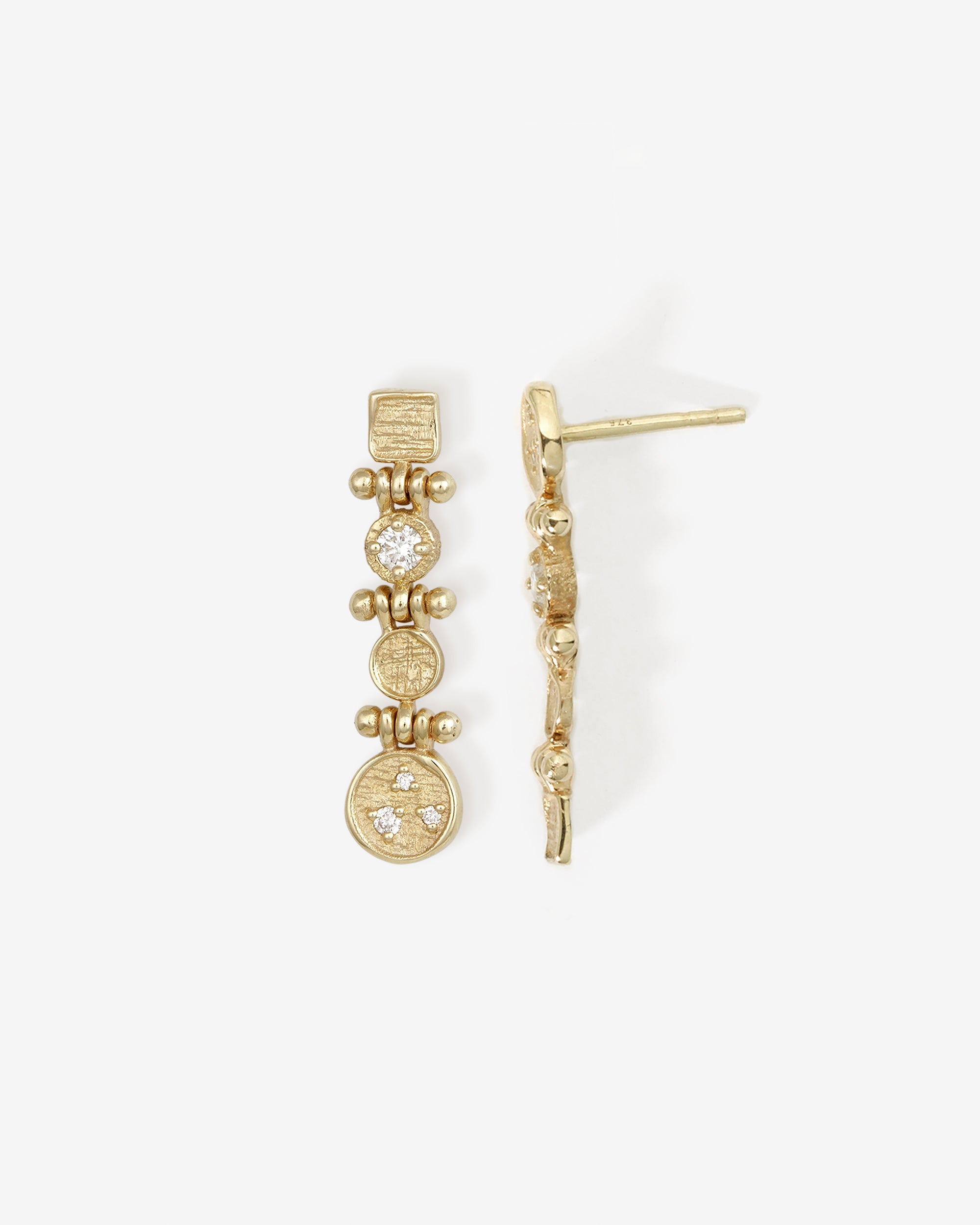 Temple of the Sun Kasia Earrings Diamond Solid Gold