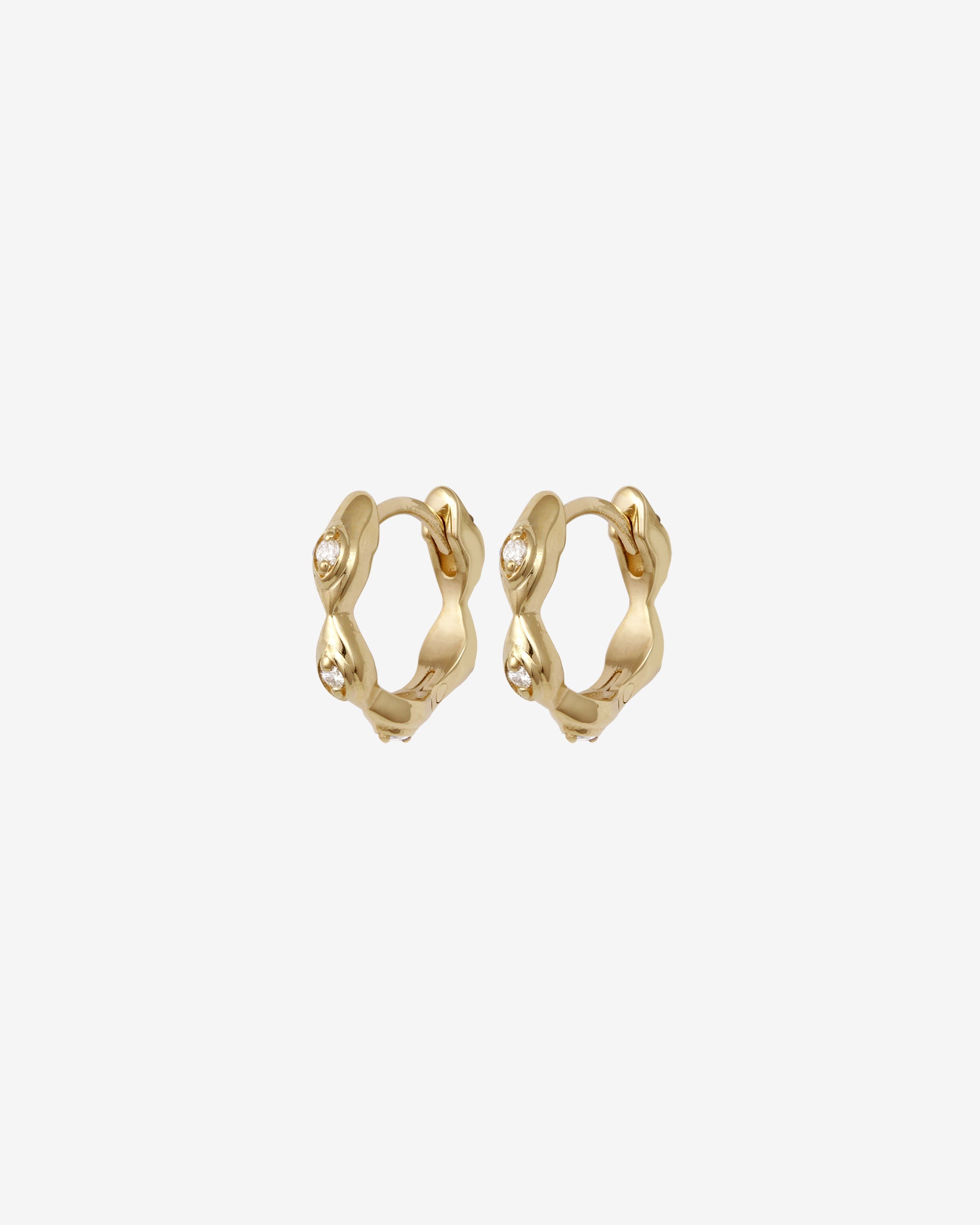 Temple of the Sun Kassandra Huggie Earrings Diamond Solid Gold