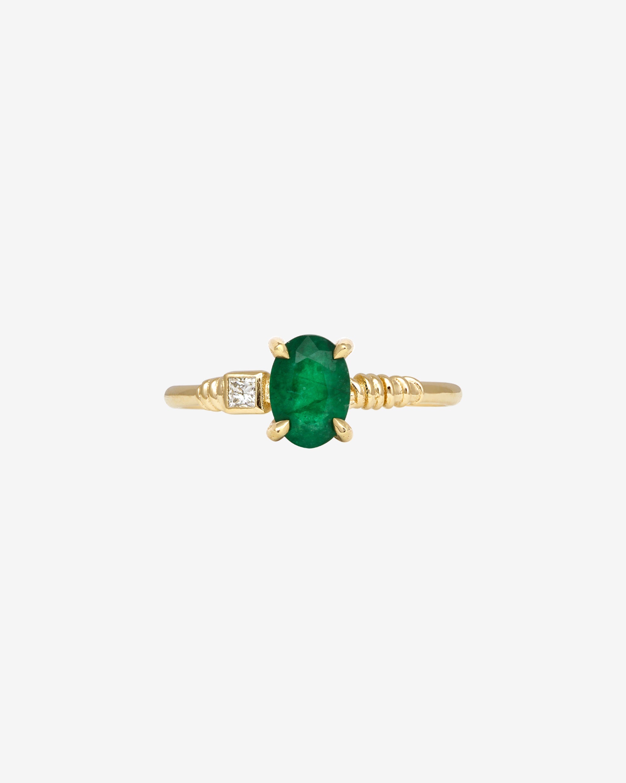 Temple of the Sun Kyri Ring Emerald Diamond Solid Gold