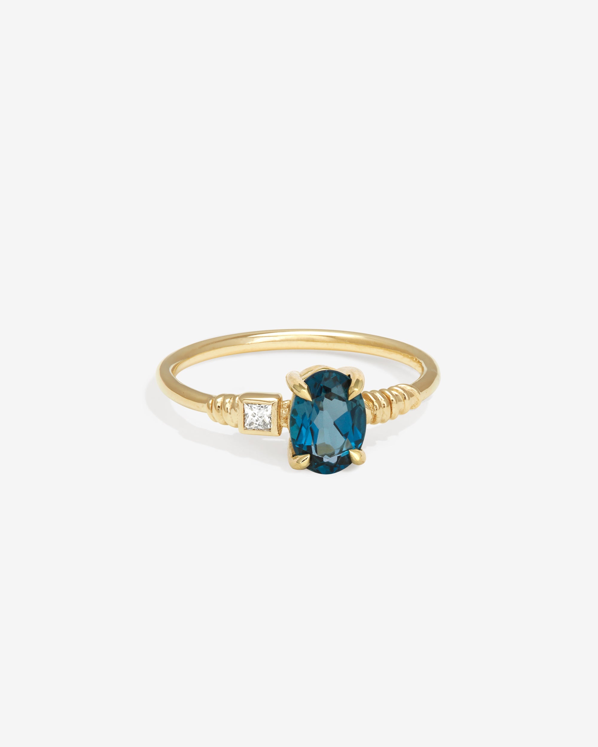Temple of the Sun Kyri Ring Topaz Diamond Solid Gold