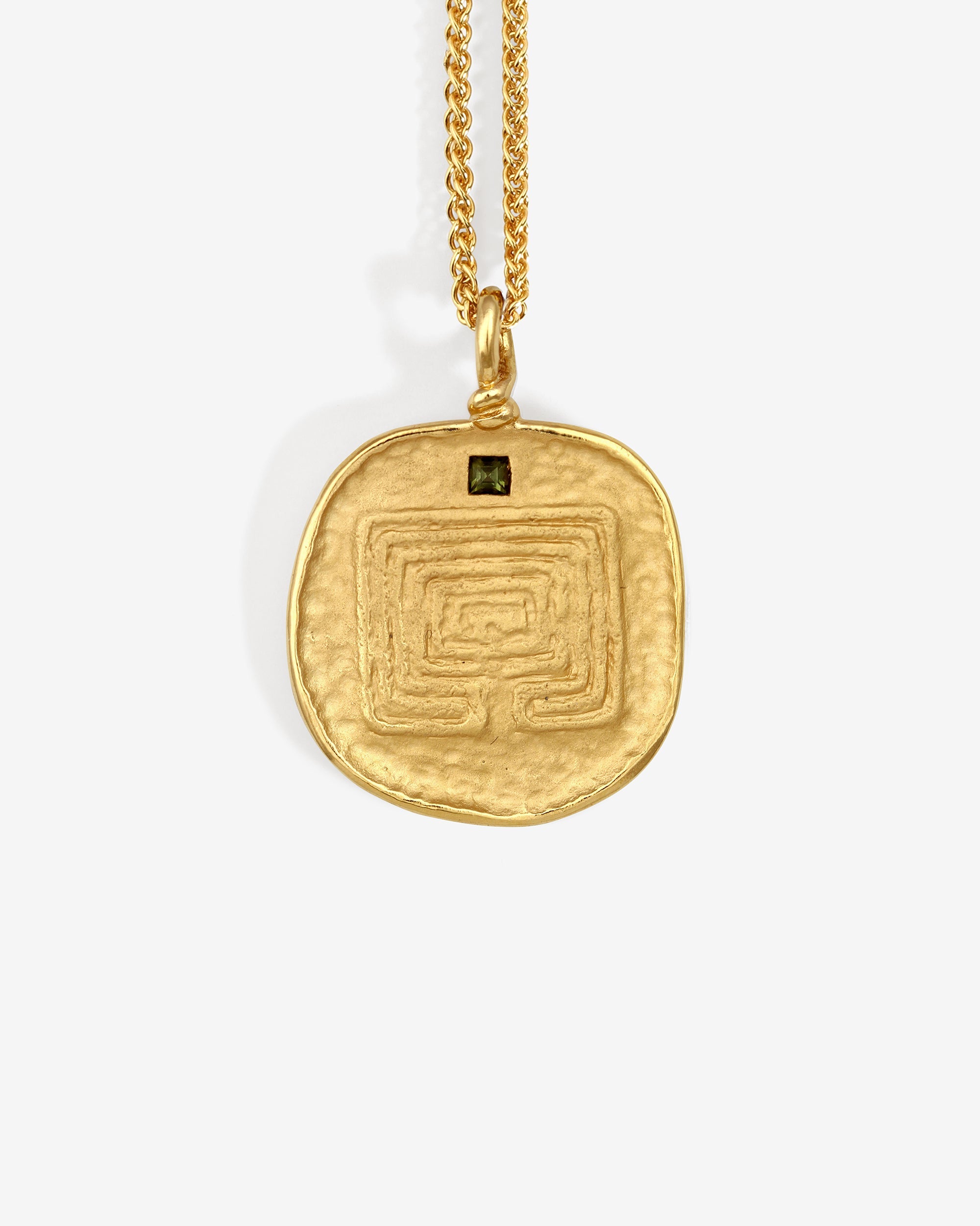 Temple of the Sun Labyrinth Necklace Gold Vermeil