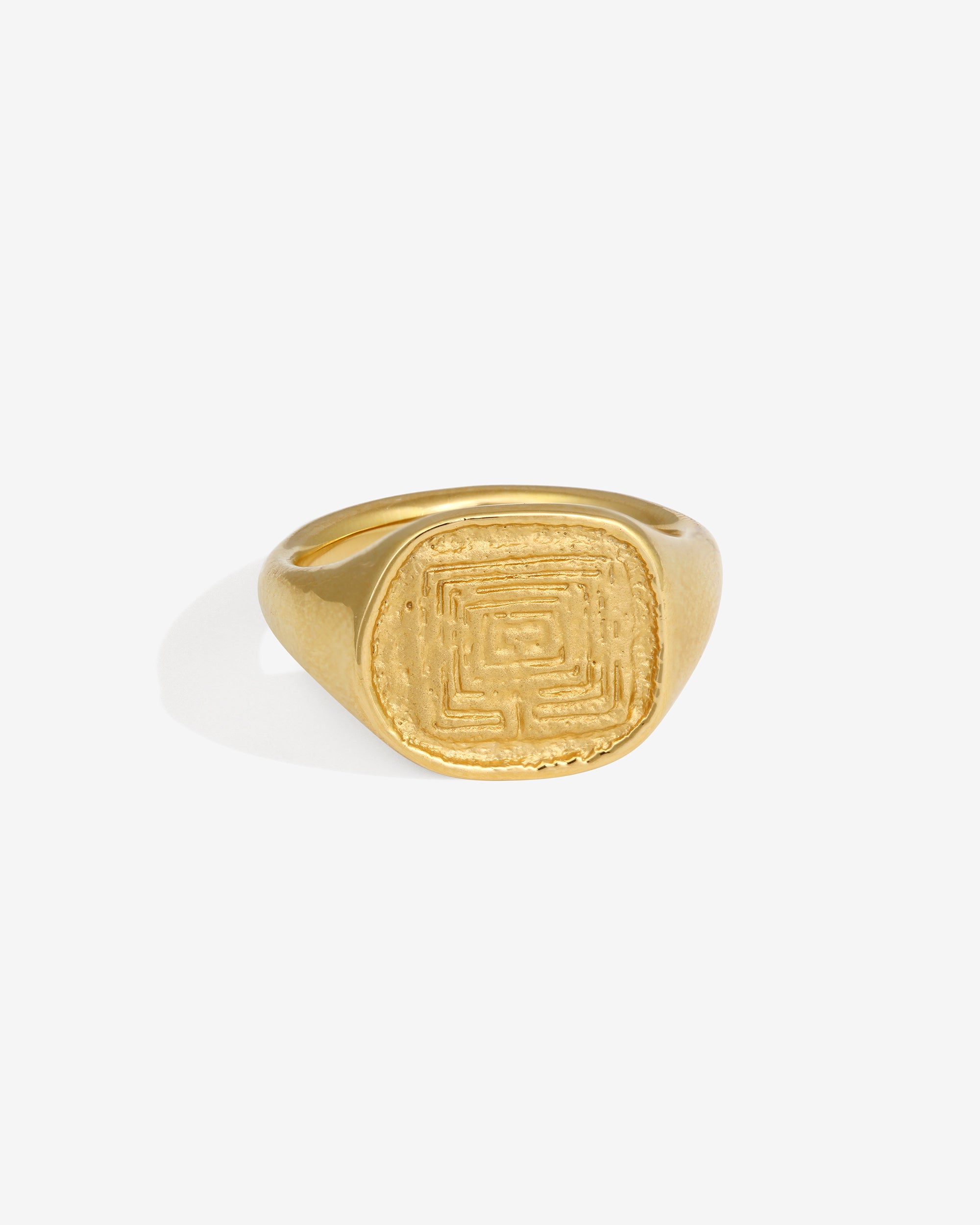 Temple of the Sun Labyrinth Ring Gold Vermeil