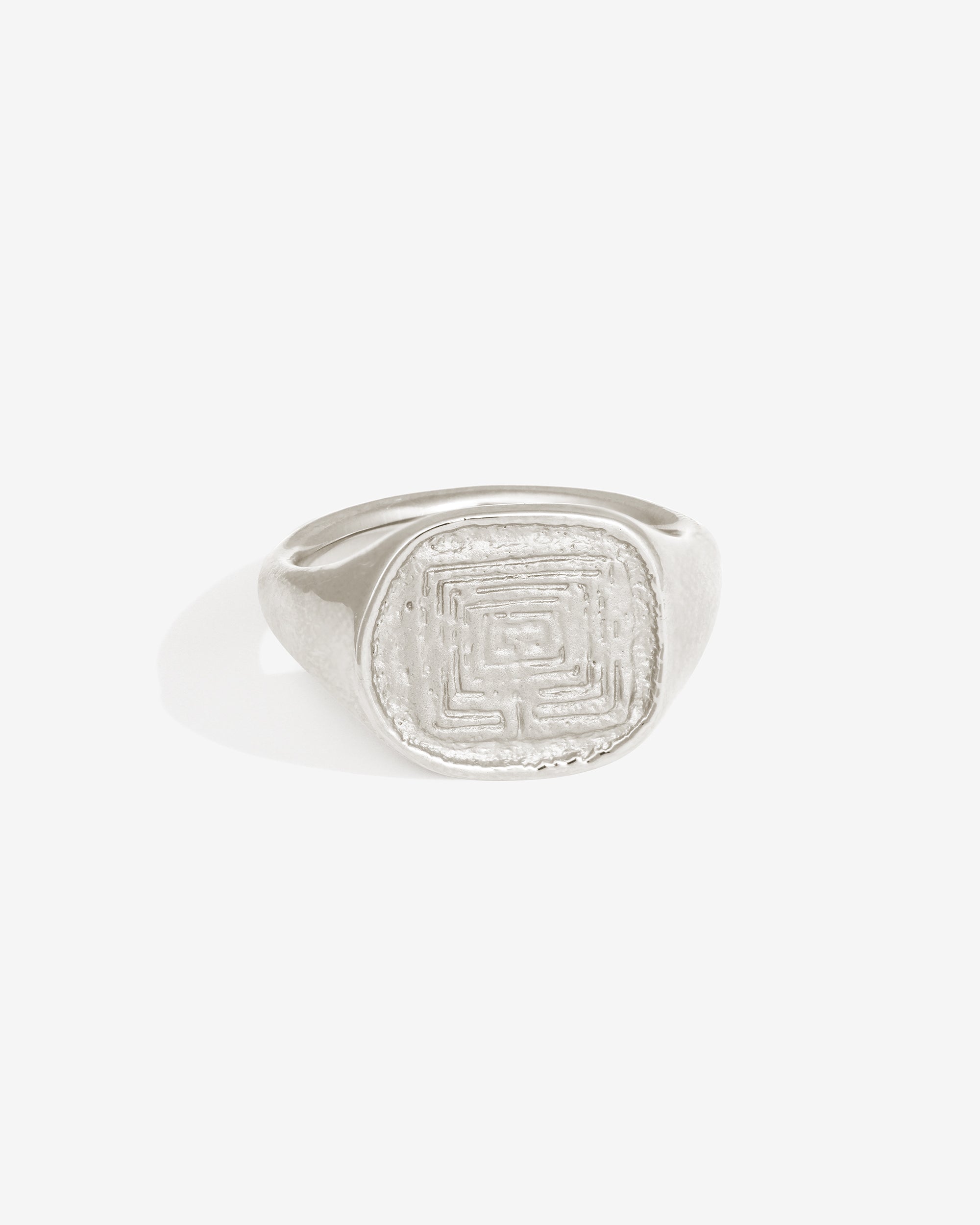 Temple of the Sun Labyrinth Ring Silver