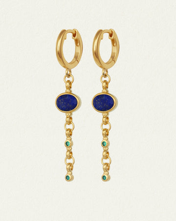 Temple of the Sun Lazuli Earrings Gold Vermeil
