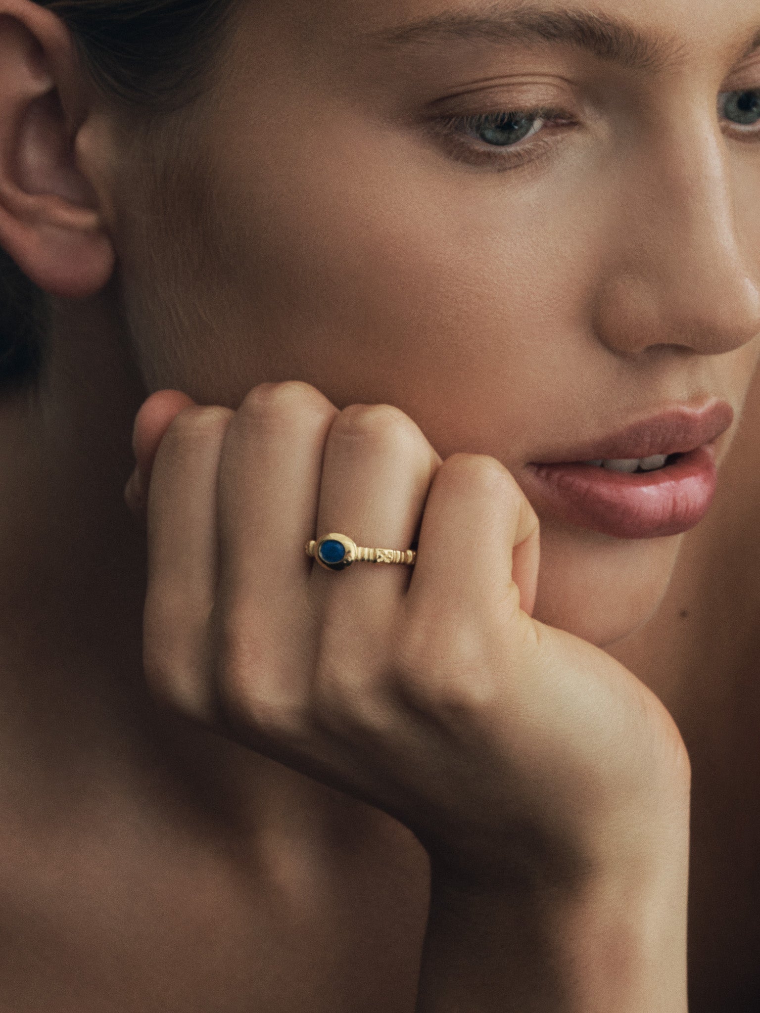 Temple of the Sun Lazuli Ring Gold Vermeil