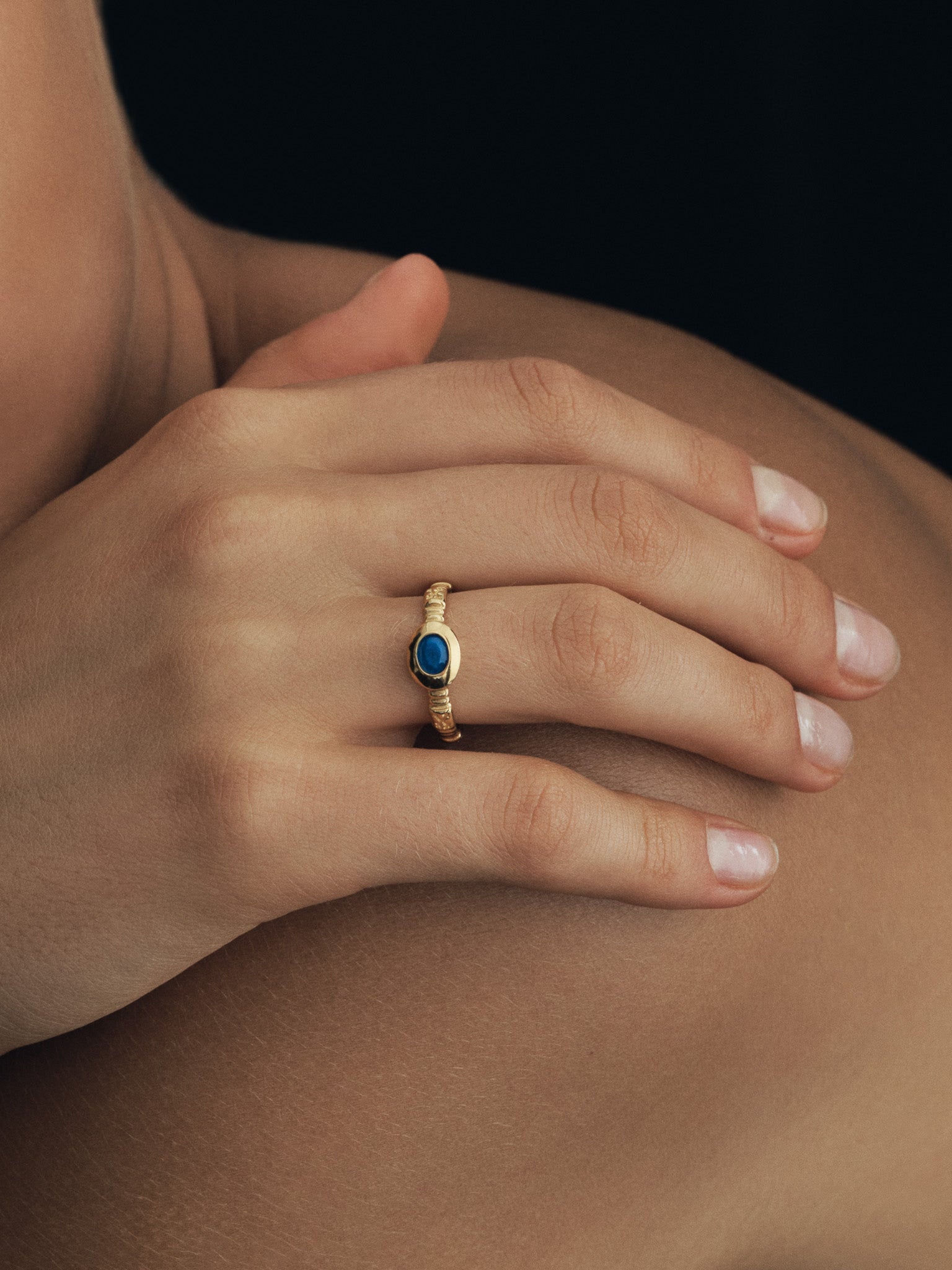 Temple of the Sun Lazuli Ring Gold Vermeil