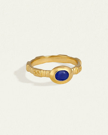 Temple of the Sun Lazuli Ring Gold Vermeil