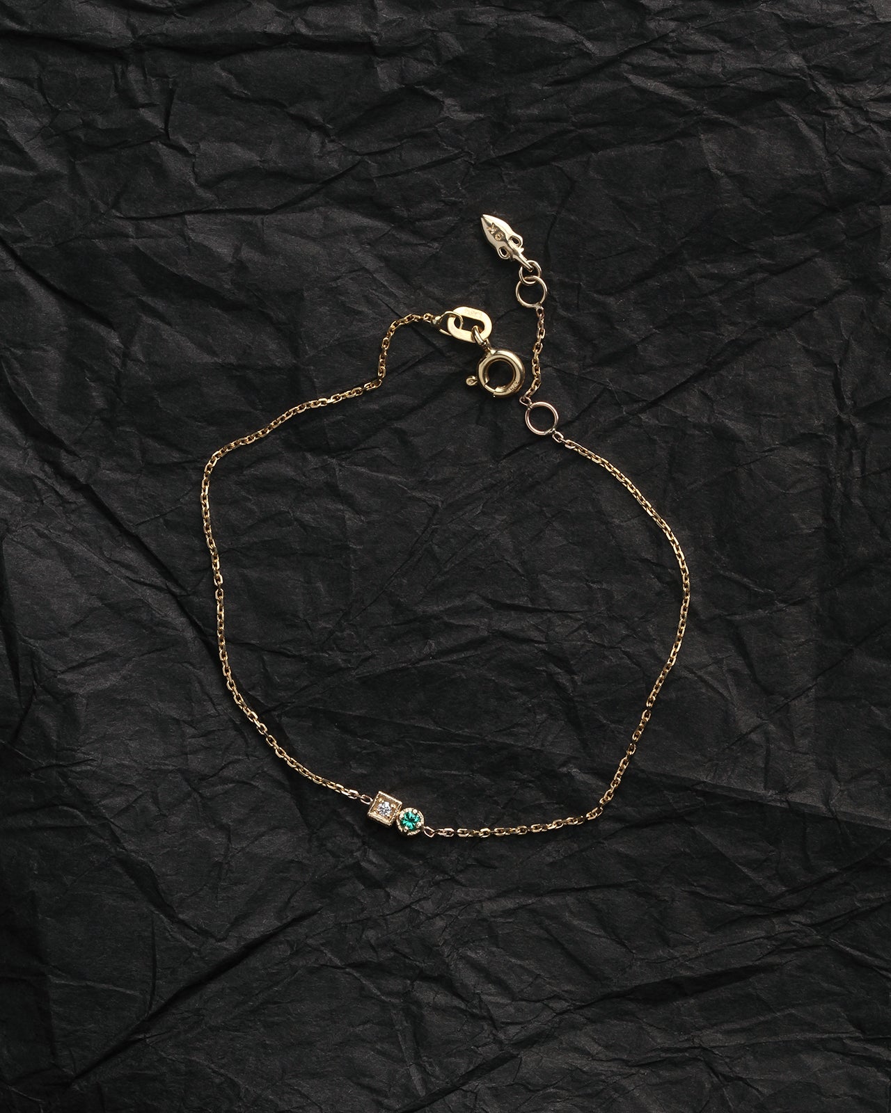 Temple of the Sun Lenci Bracelet Emerald Diamond Solid Gold