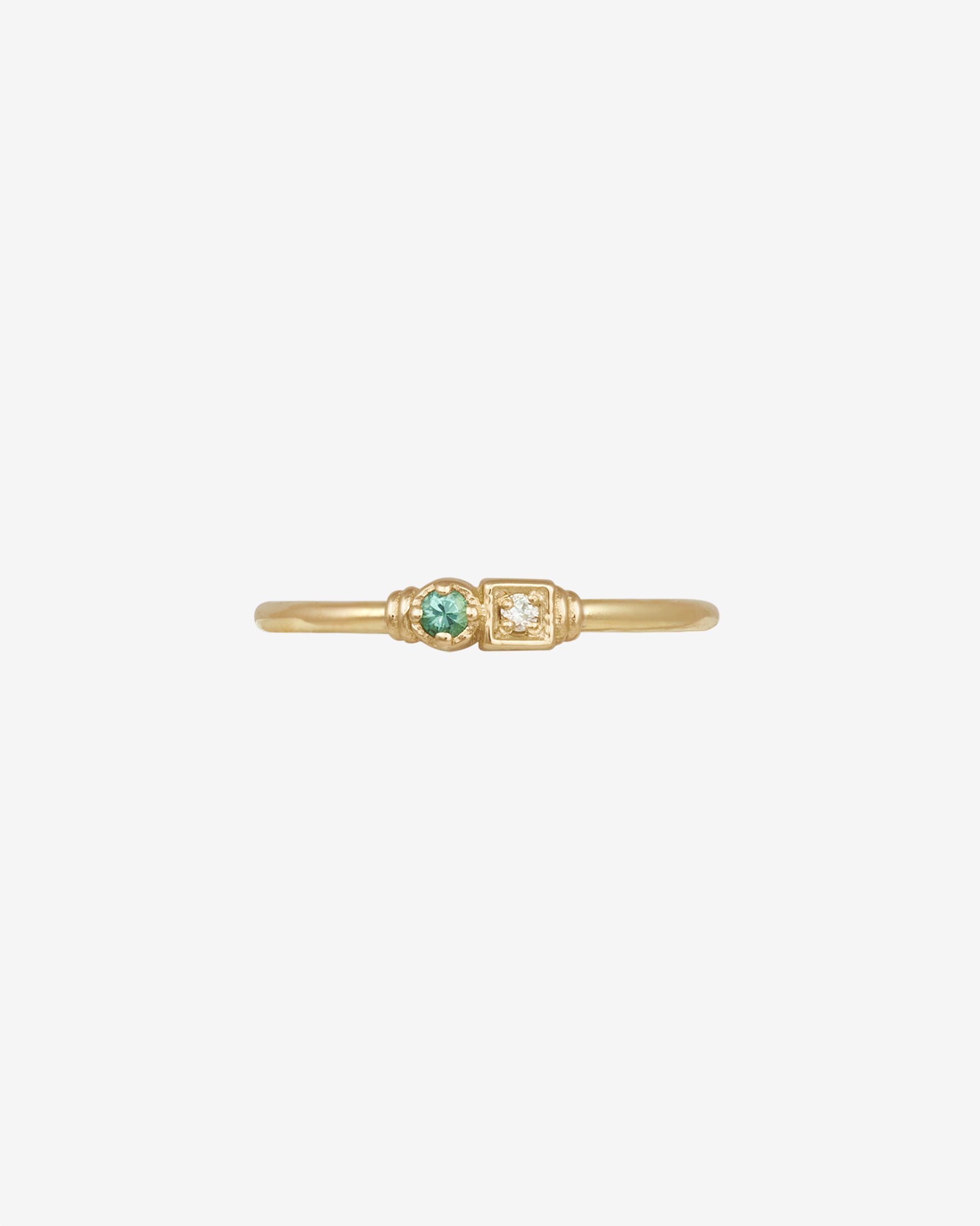 Temple of the Sun Lenci Ring Emerald Diamond Solid Gold