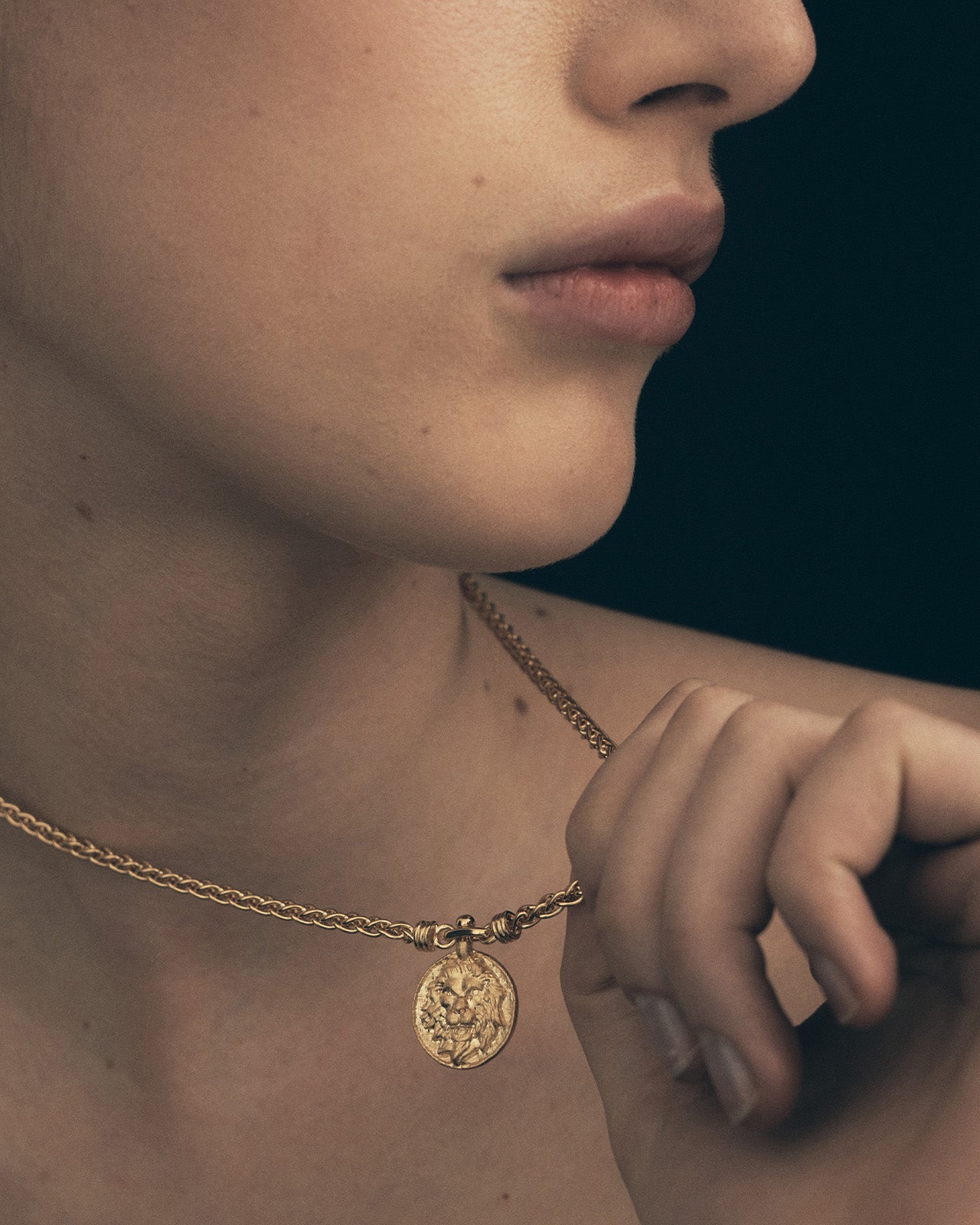 Temple of the Sun Leon Necklace Gold Vermeil