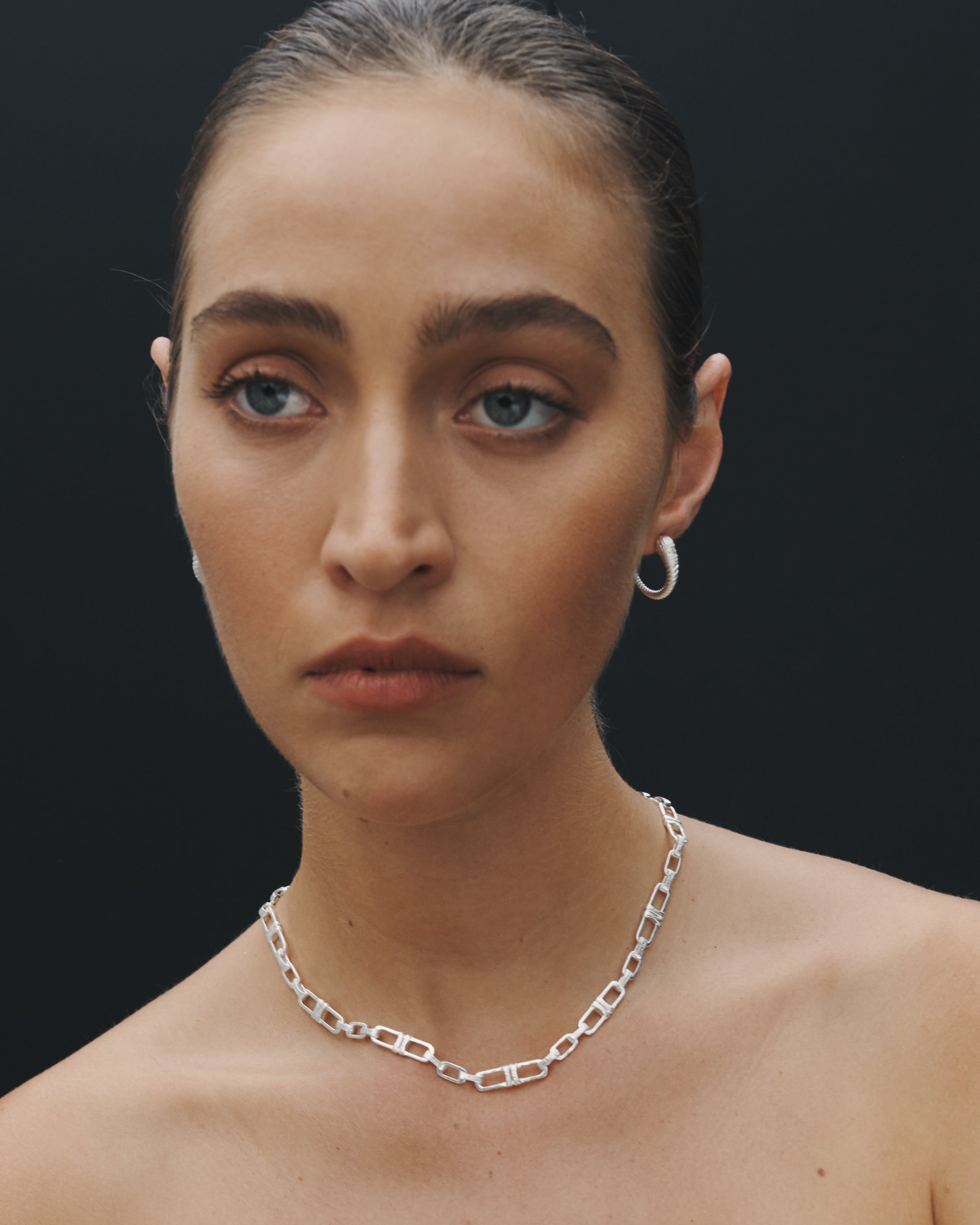 Temple of the Sun Loulon Lion Hoops Silver