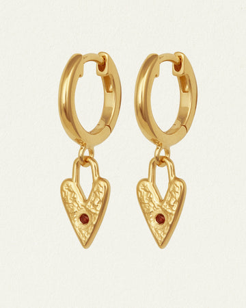 Temple of the Sun Lover Huggie Earrings Gold