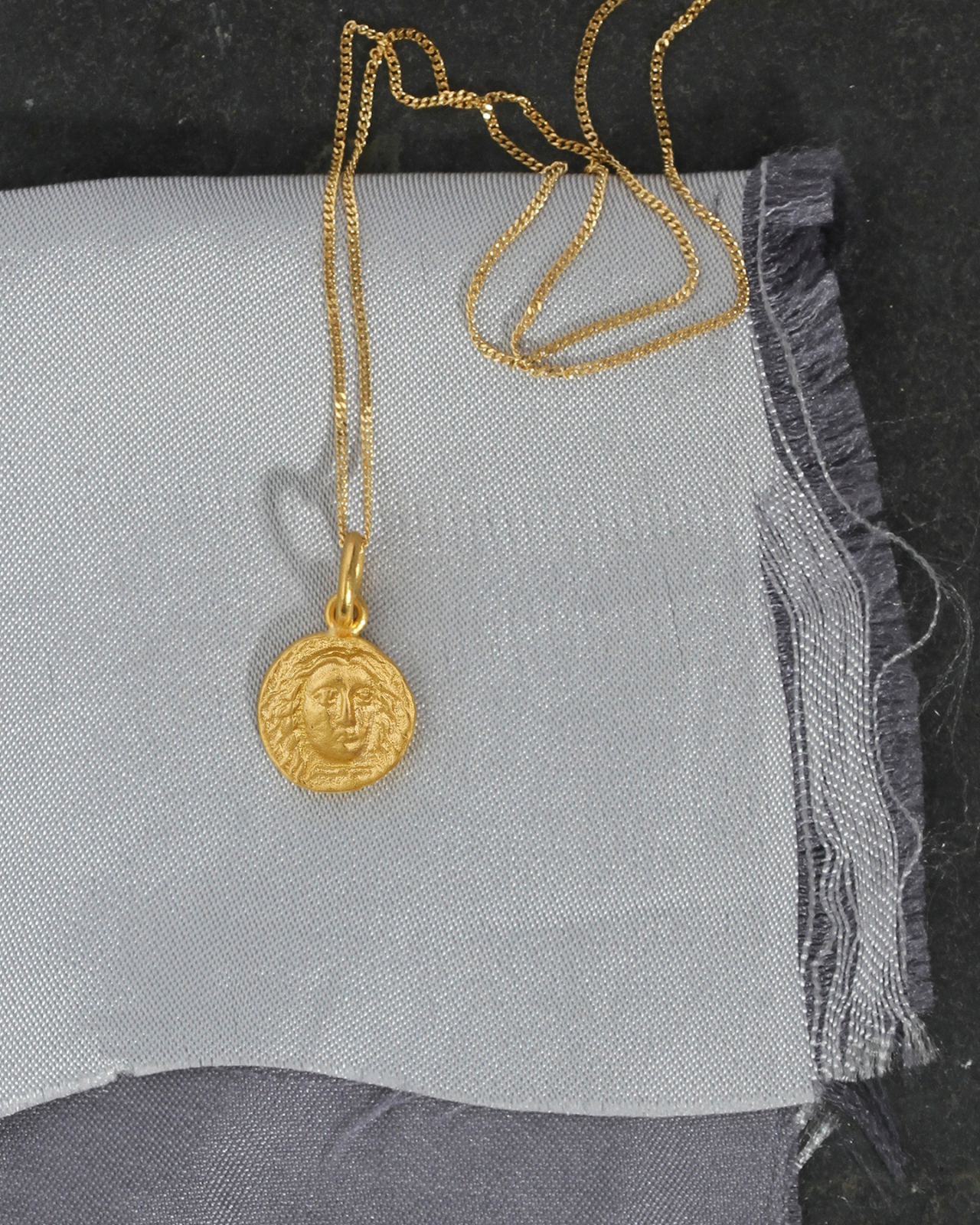 Temple of the Sun Macedon Coin Necklace Solid Gold