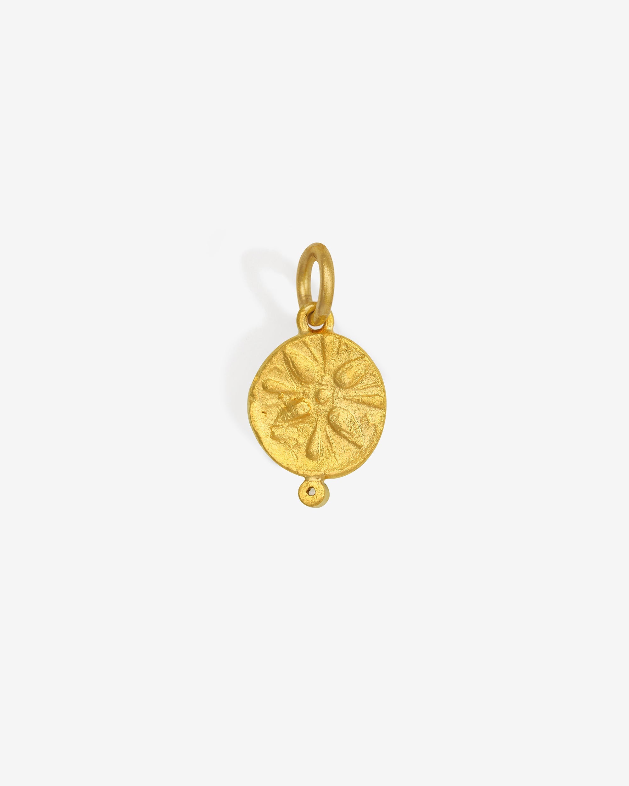 Temple of the Sun Macedon Coin Pendant Diamond Solid Gold