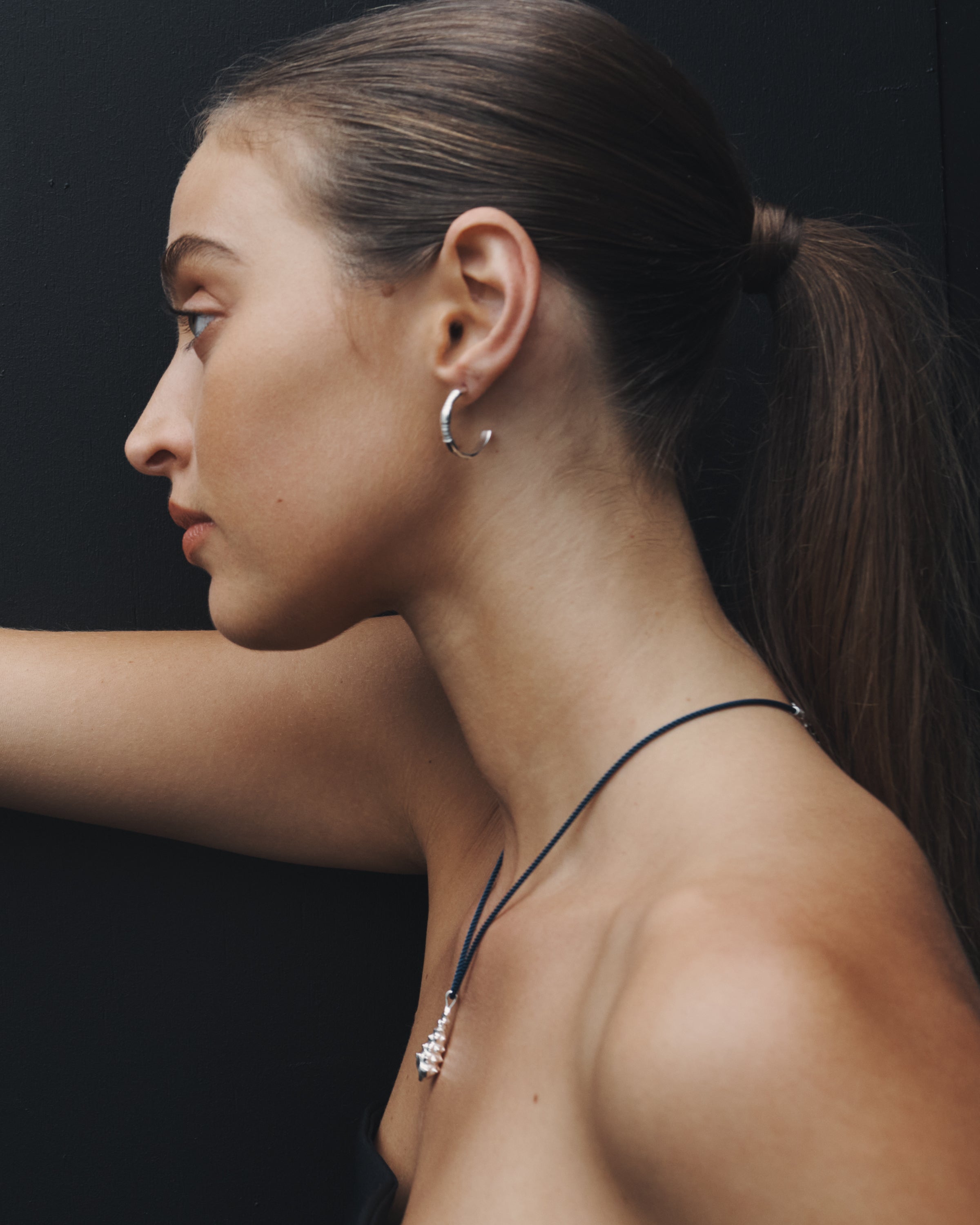 Temple of the Sun Marine Cord Necklace Silver