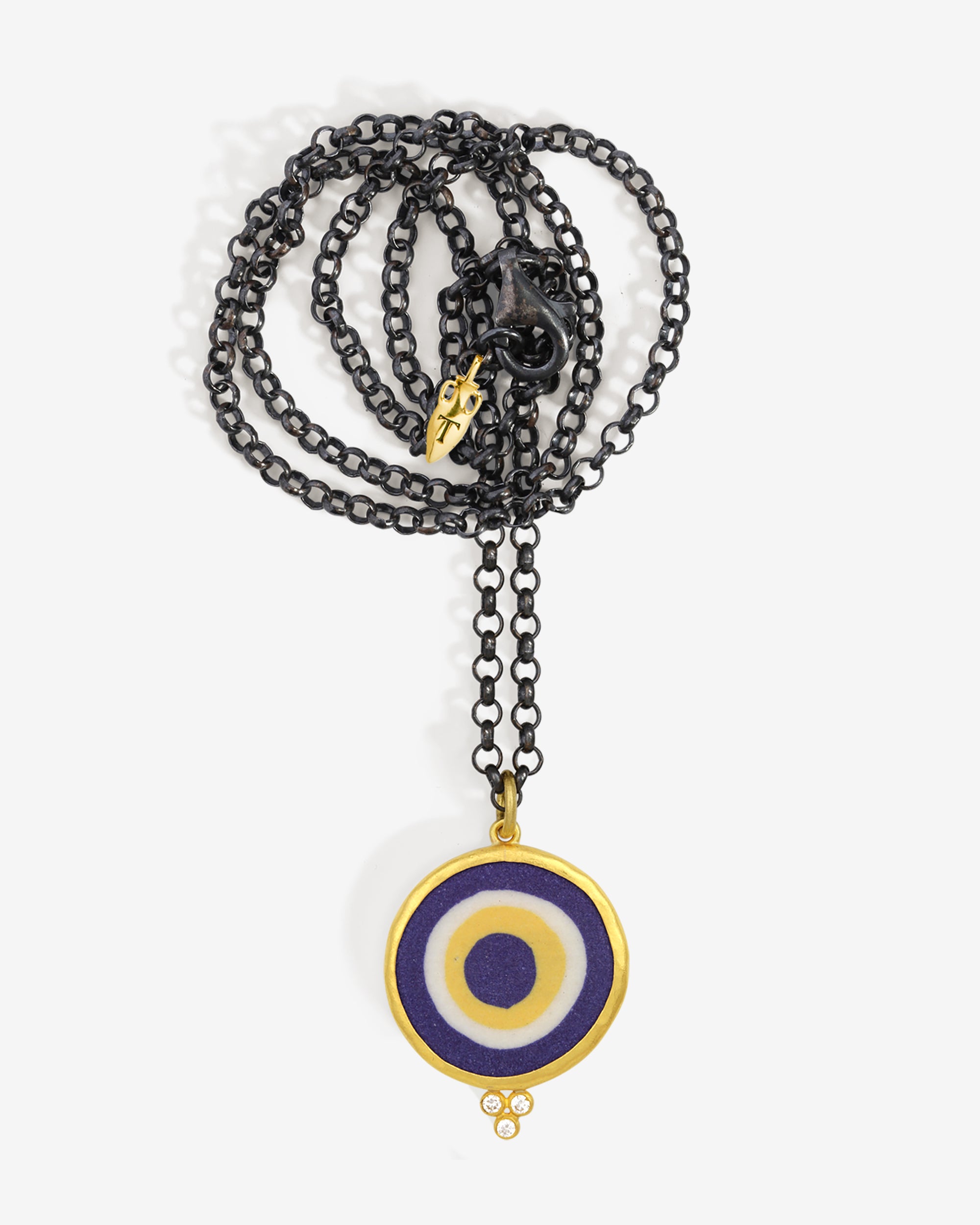 Temple of the Sun Mati Eye Necklace III Indigo Diamond Solid Gold