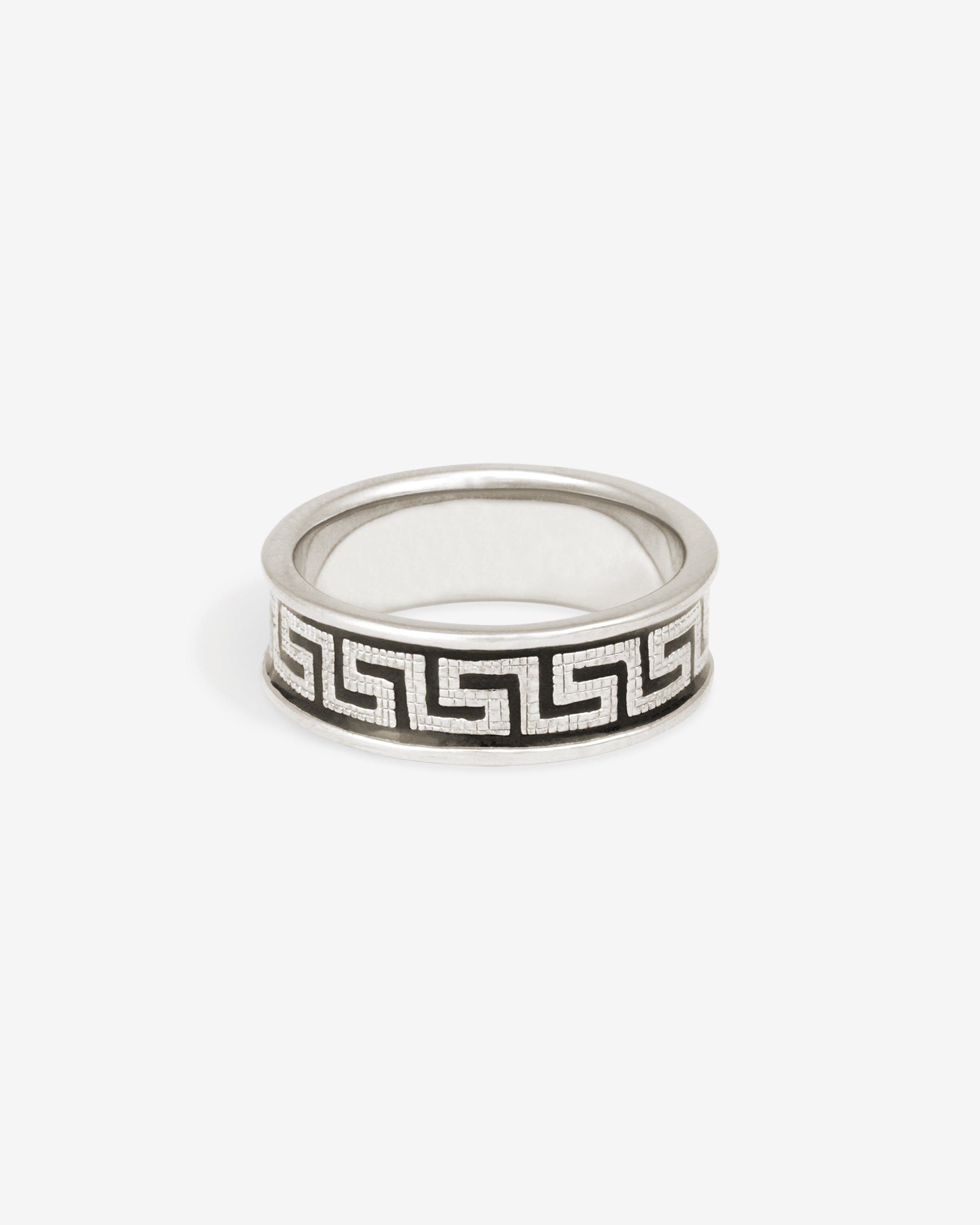 Temple of the Sun Meander Ring Enamel Silver