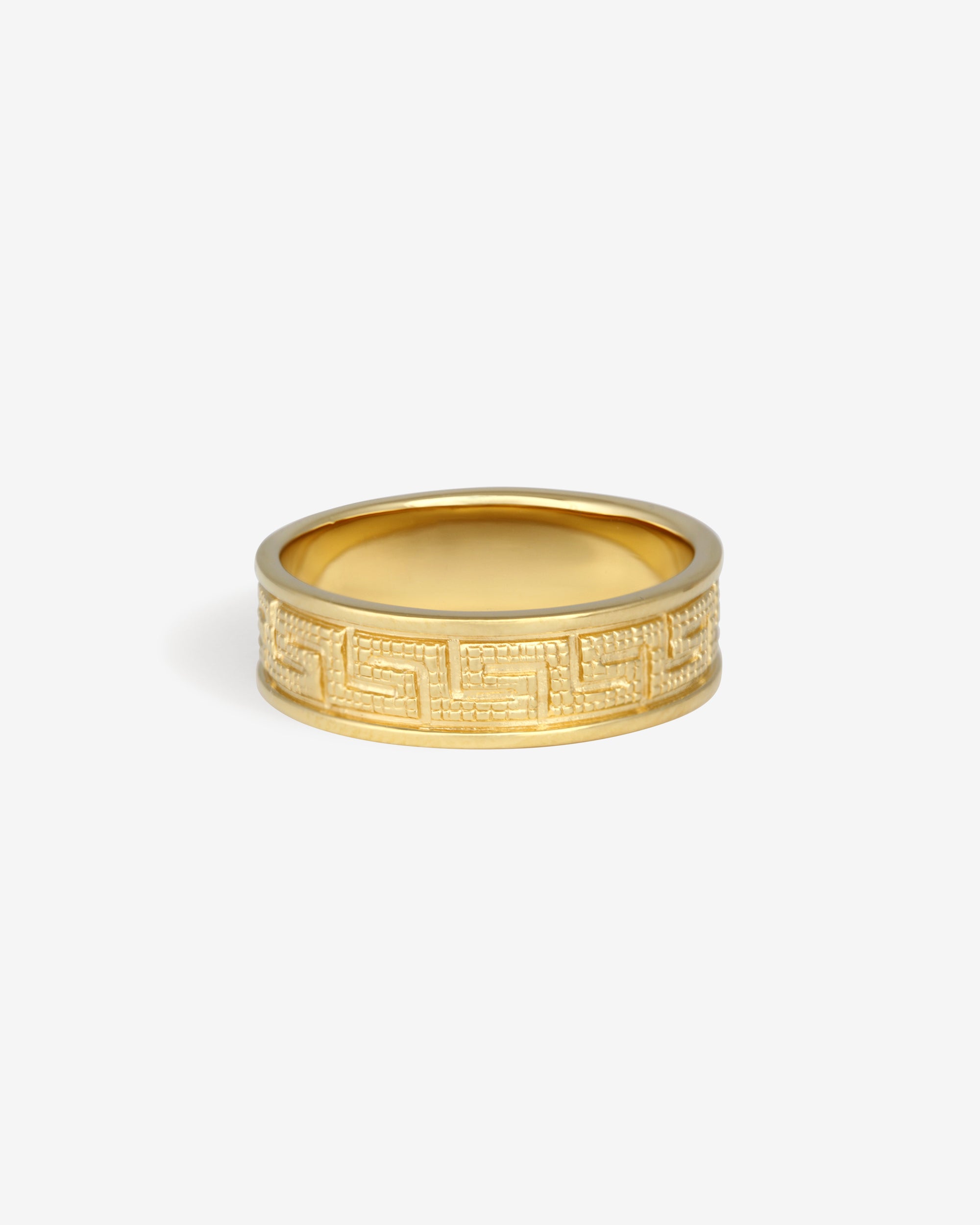 Temple of the Sun Meander Ring Gold Vermeil