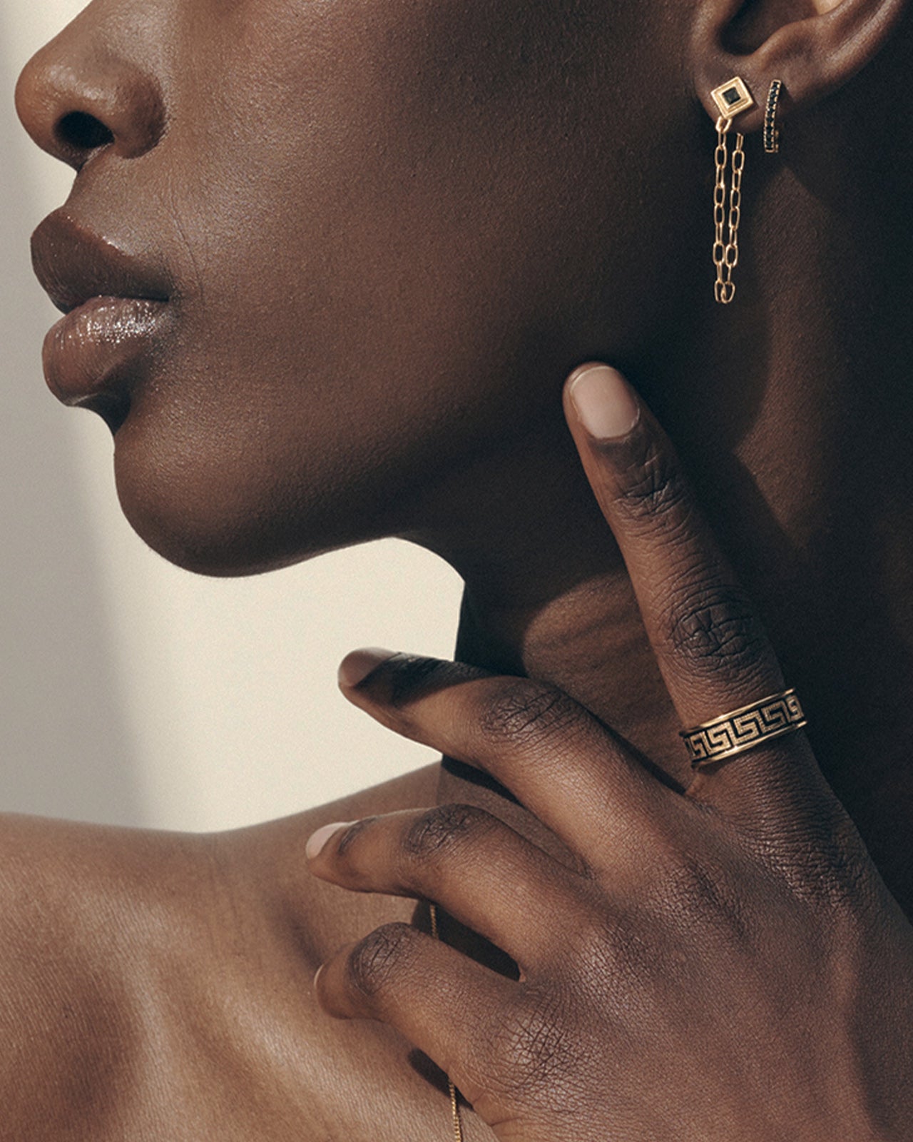 Temple of the Sun Meander Ring Gold Vermeil