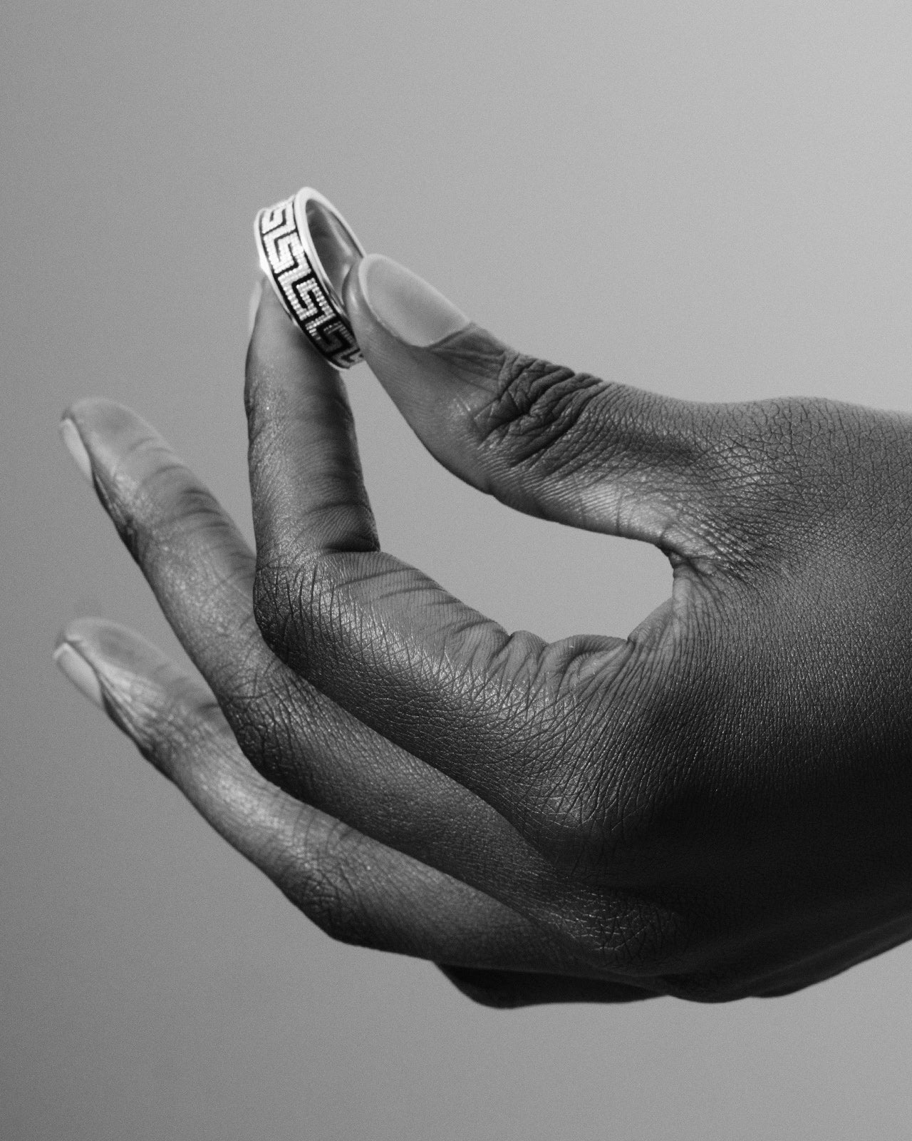 Temple of the Sun Meander Ring Silver