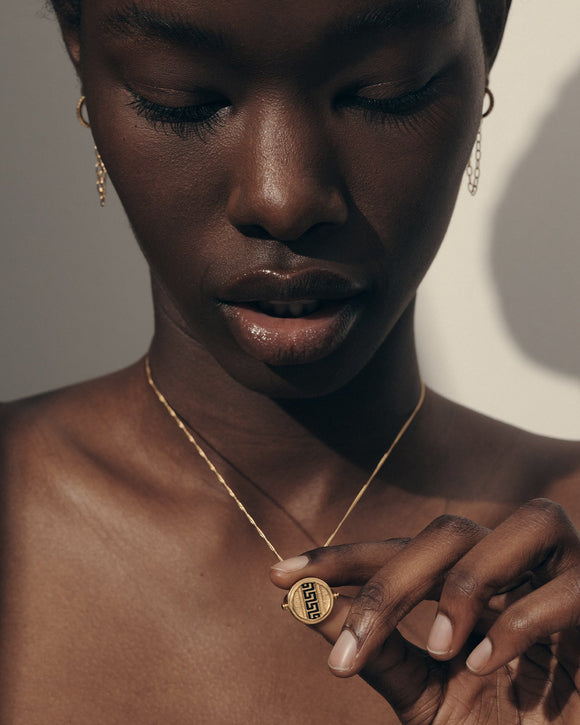 Temple of the Sun Sacred Scroll Necklace - Gold Vermeil main image 0