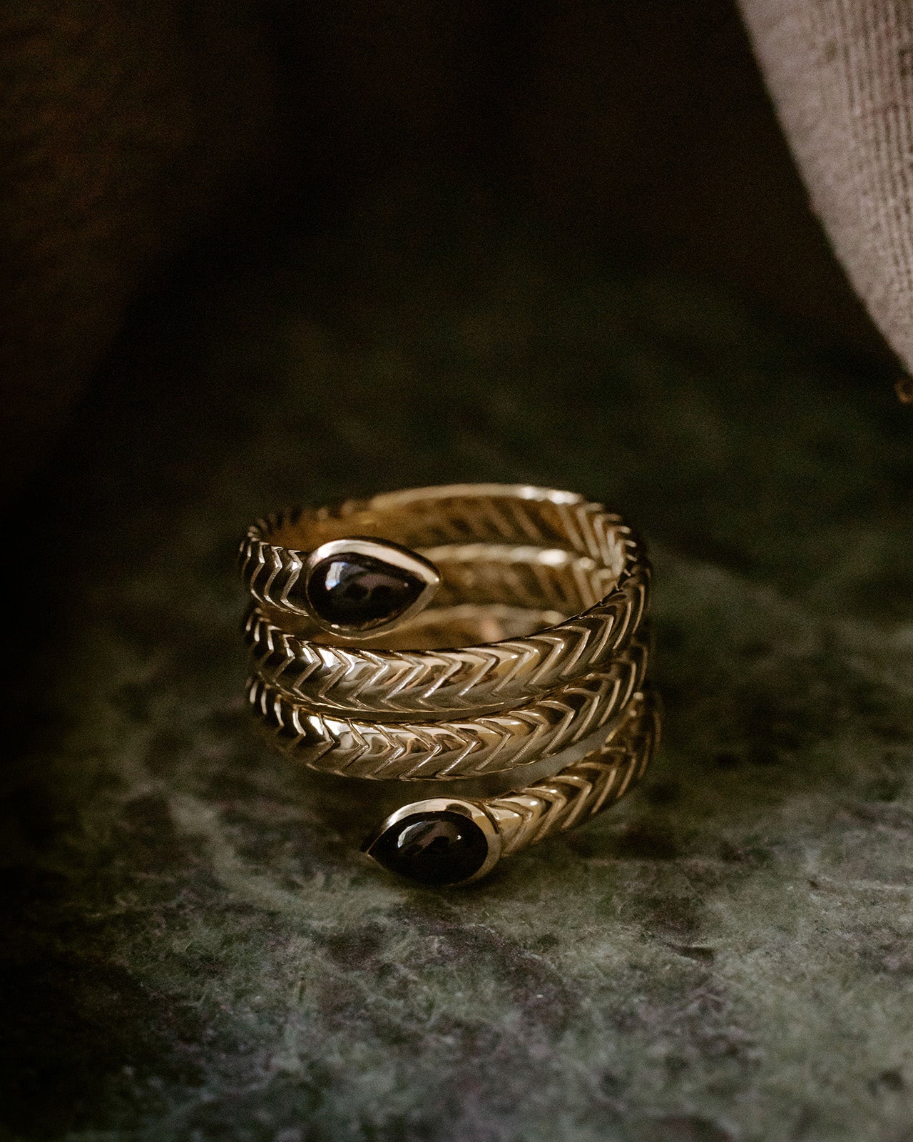 Temple of the Sun Metis Ring Onyx Gold Vermeil