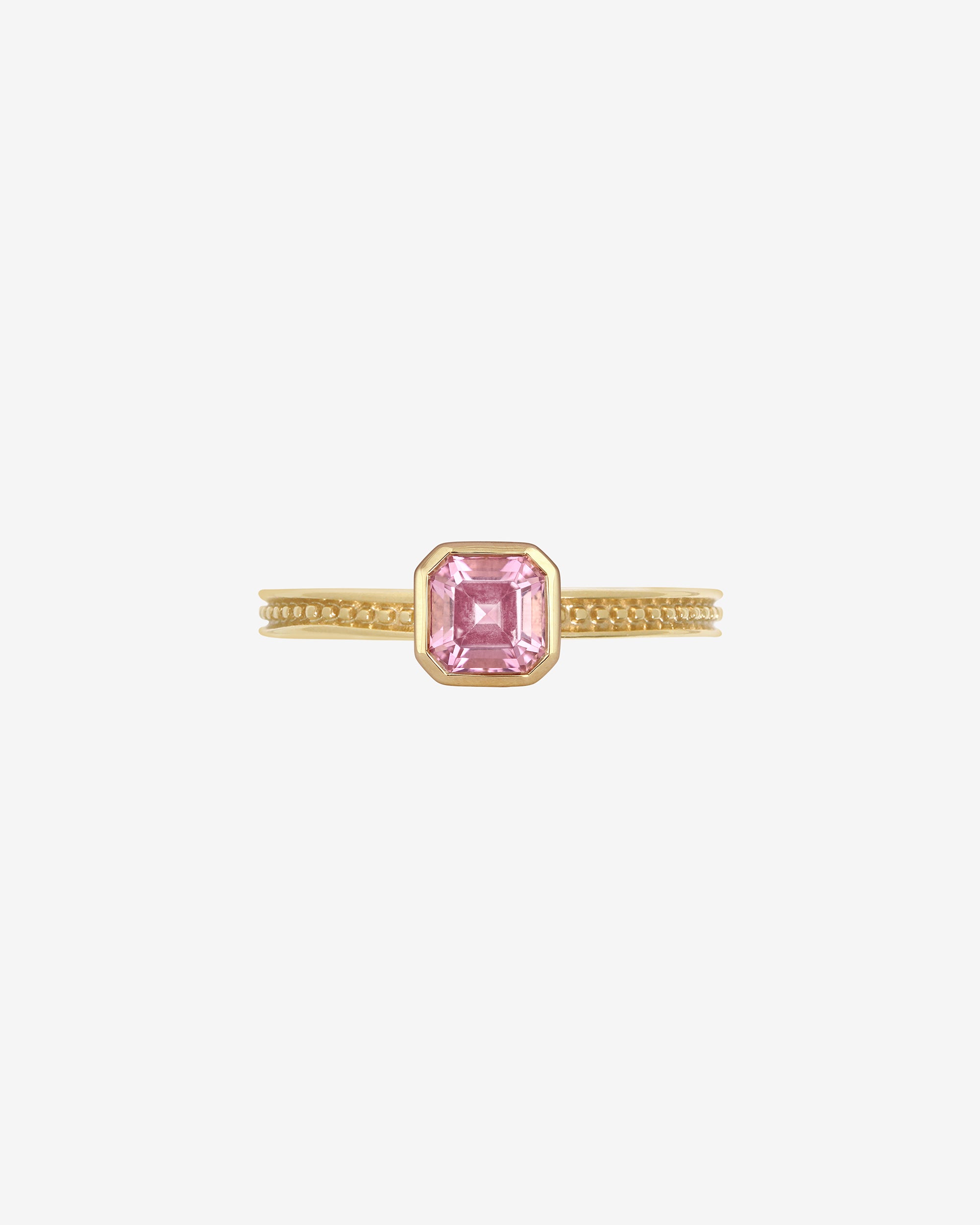 Temple of the Sun Mila Square Ring 0.79ct Pink Tourmaline Solid Gold
