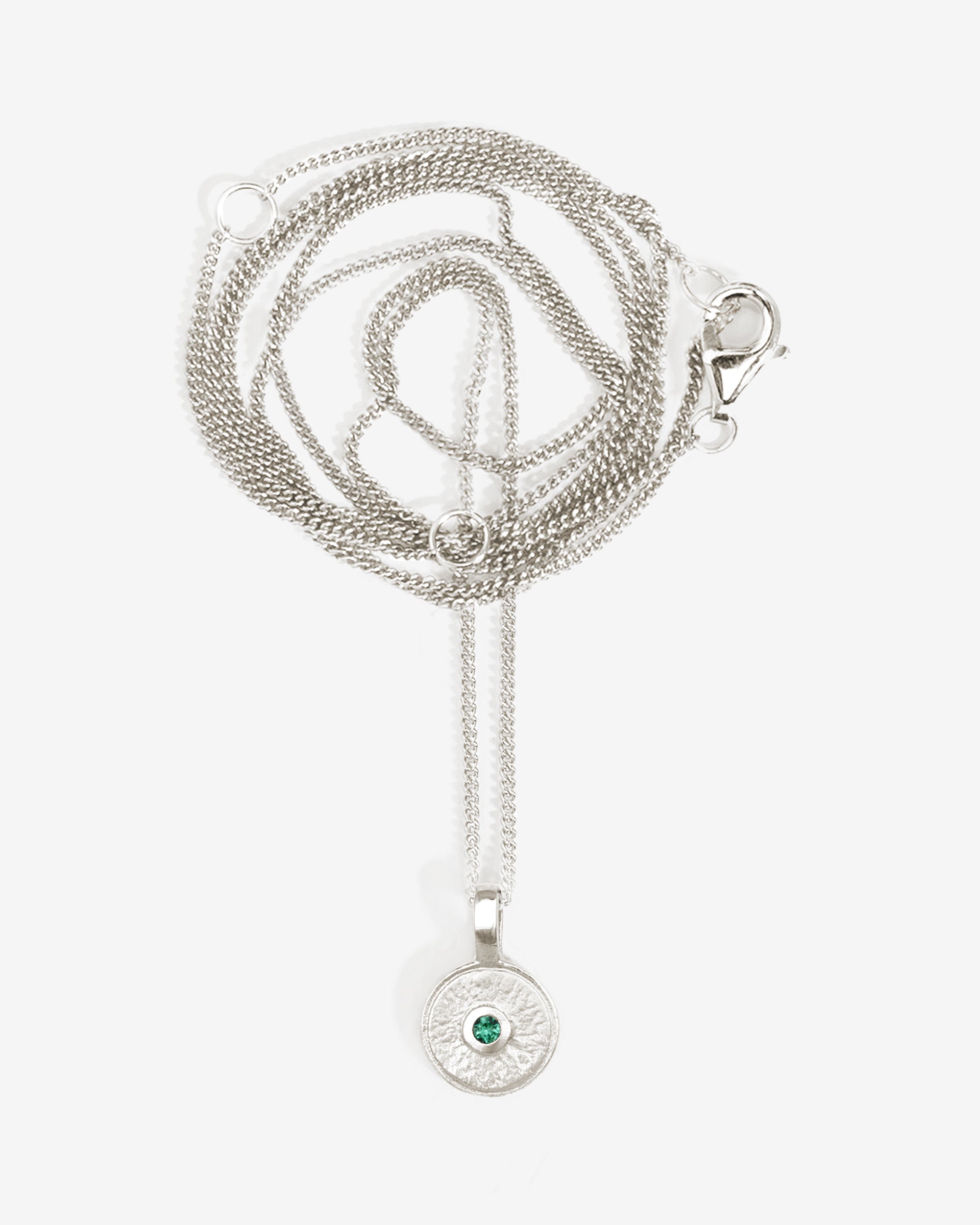 Temple of the Sun Mina Necklace Emerald Silver