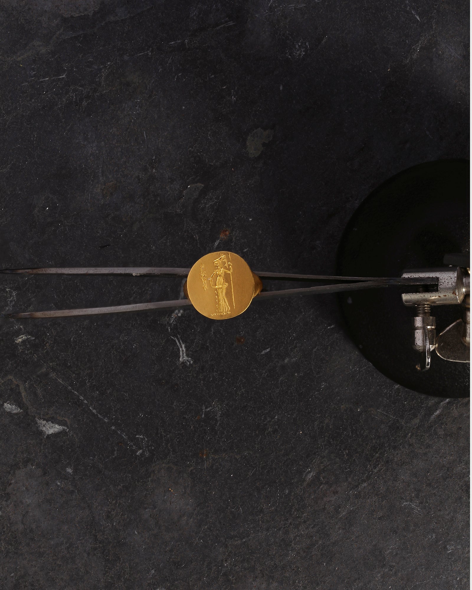 Temple of the Sun Minerva Seal Ring Solid Gold