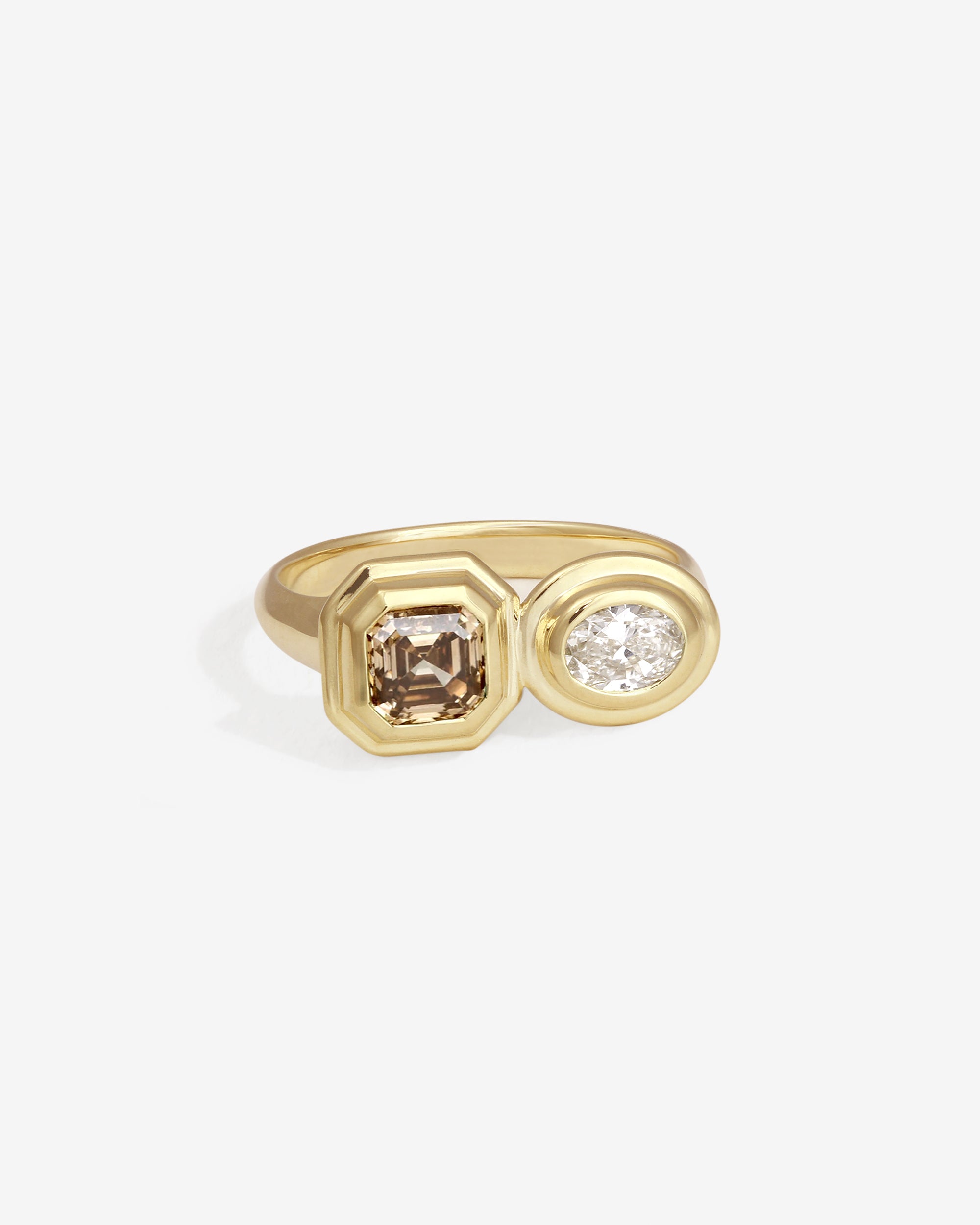 Temple of the Sun Mino Ring Champagne Diamond Solid Gold